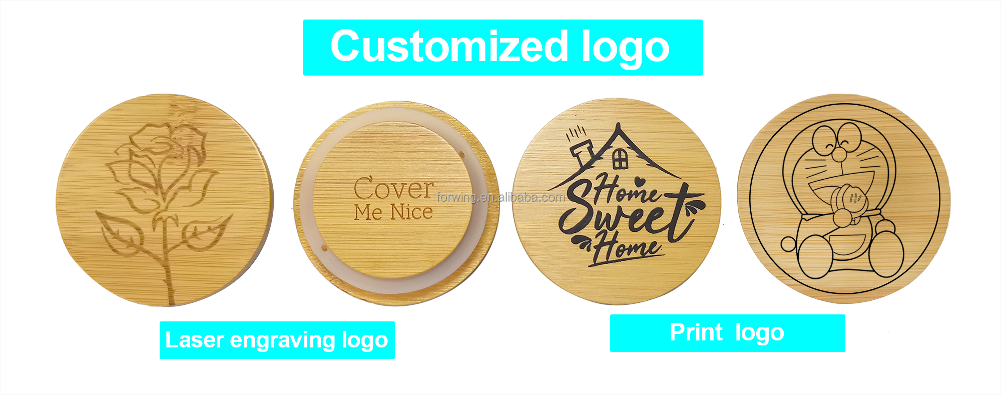 Custom 70mm 86mm Size Bamboo Lids With Straw Hole Good Seal Bamboo Lid With Silicone Ring factory