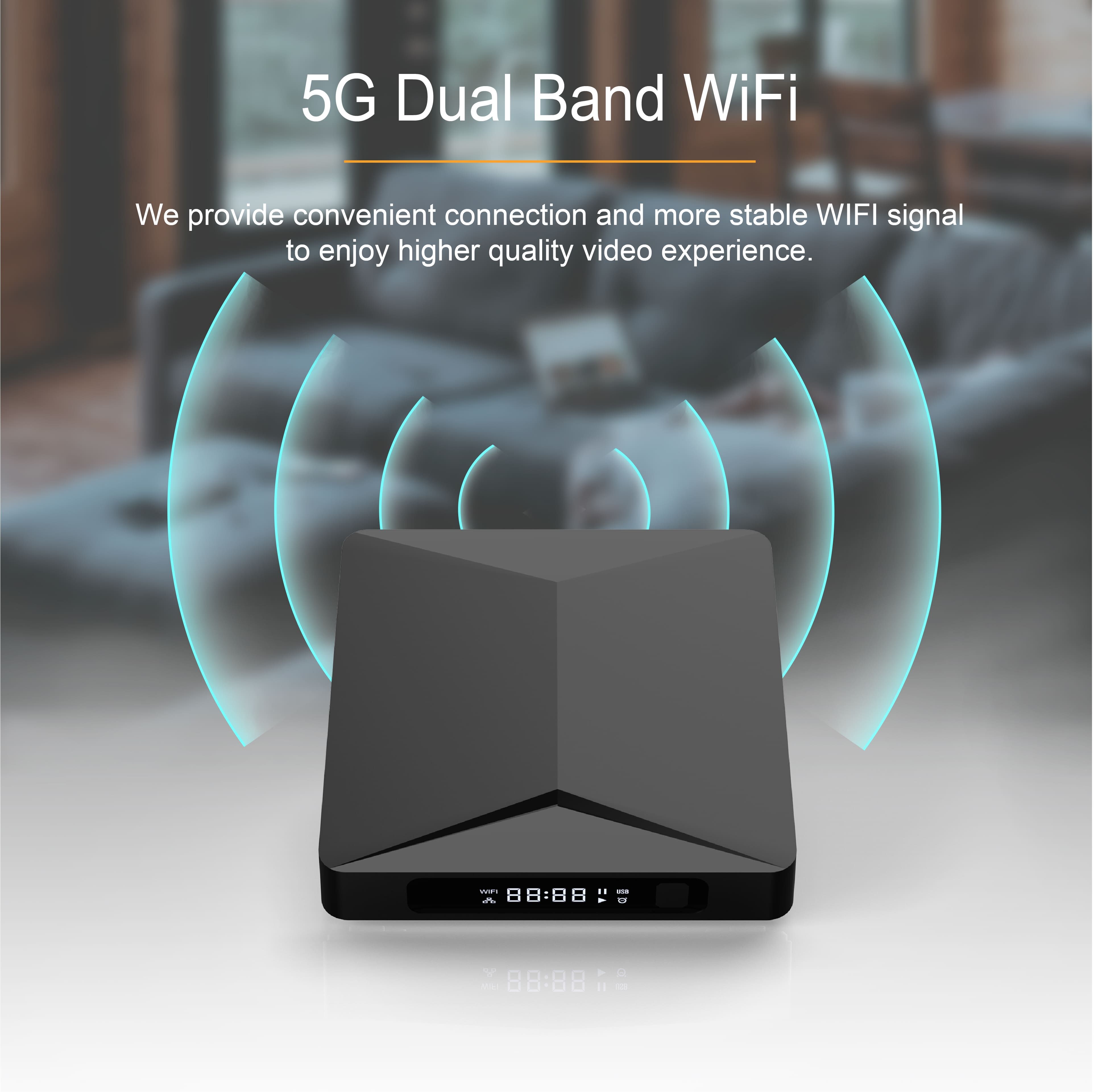 ELEBAO S905W2 Android 11 2.4/5G dual band wifi app auto-start 4K streaming Android tv box manufacture