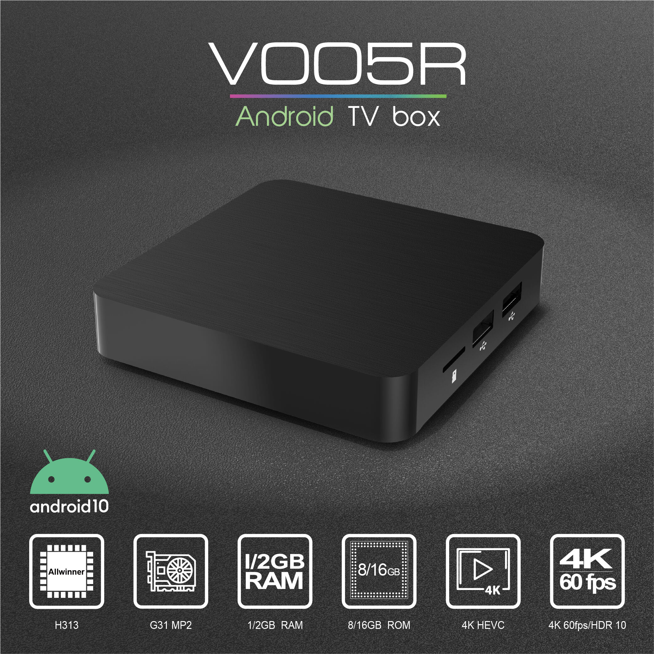 Android 10.0 OS V005R H313 dual band 2.4/5G wifi Android TV Box support YouTube 4K 3640*2160p manufacture