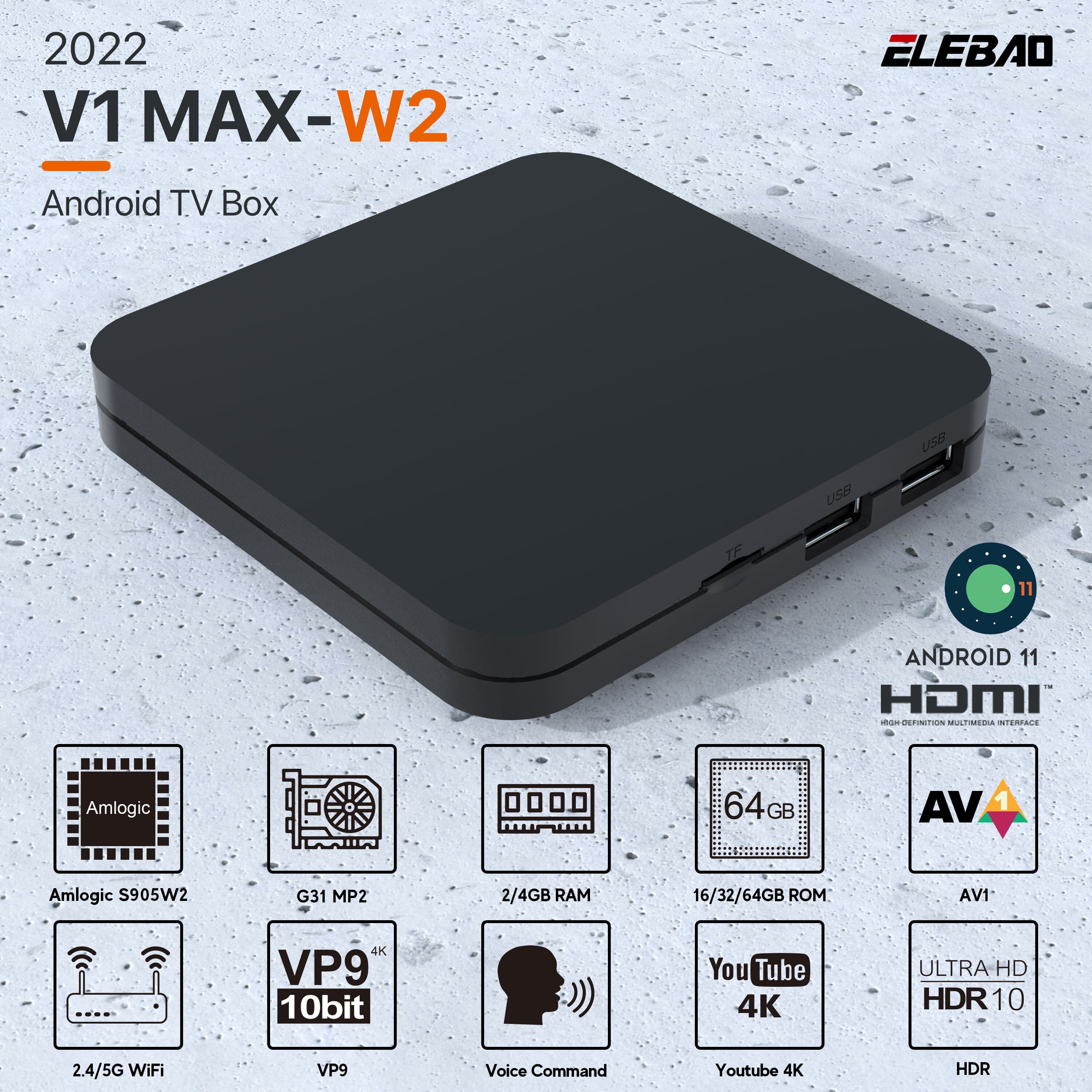 New cost-effective private tooling android 11 S905W2 tv box with dual wifi AV1 root permission,app auto start set top box details