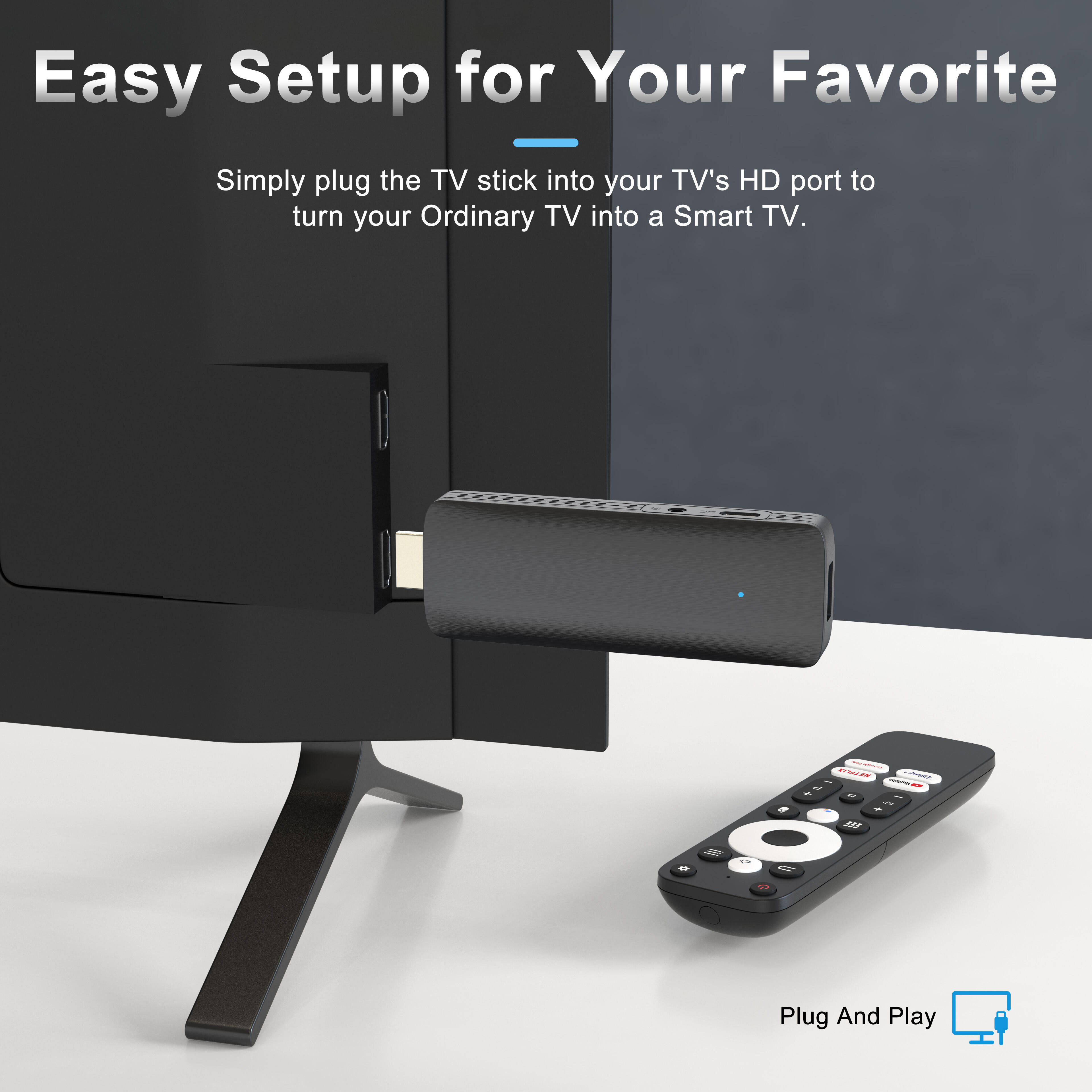 ELEBAO D6 PRO Gocast TV Stick Allwinner H618 Core G31 Android 12 2.4/5.8G WiFi BT5.0 HDMI 2.0 HDR  4K60FPS TV Stick factory