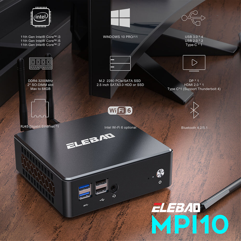 MPI10 11th Gen I3-1115G4/I5-1135G7/I7-1165G7 Intel Barebone Mini PC,Type C support eGPU supplier