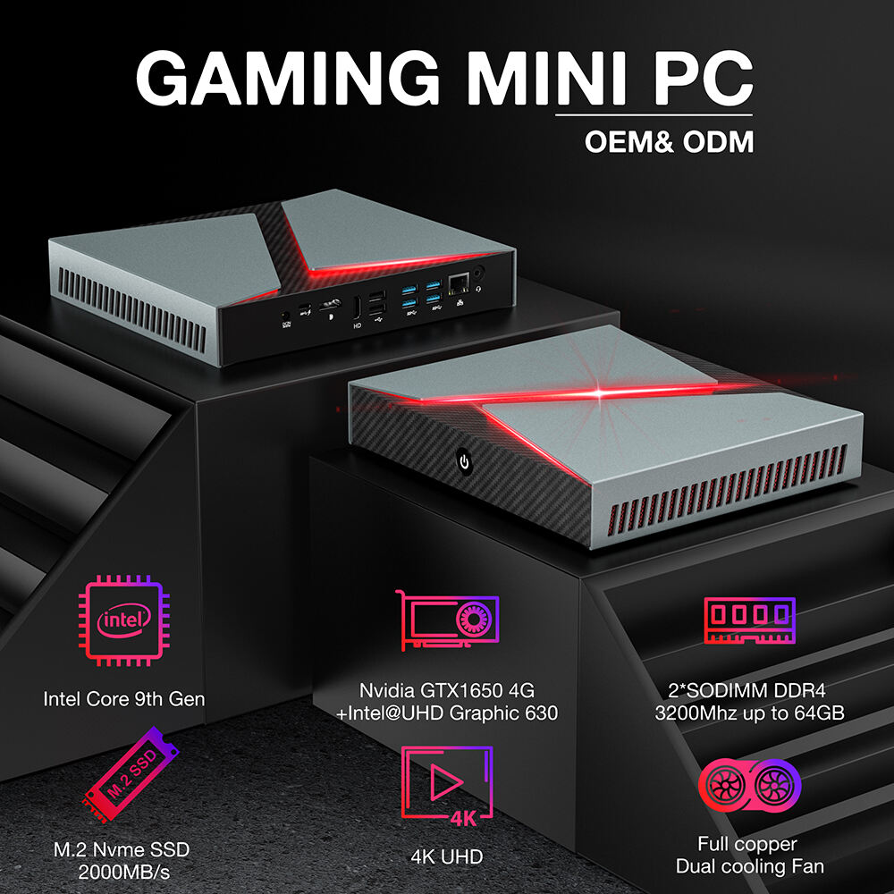 GX01 Pro 10th I9-10885H I7-10870H Nvidia GTX1650 Ti Dual Displays Win8.1/Win10/ Win11 Gaming Mini PC supplier