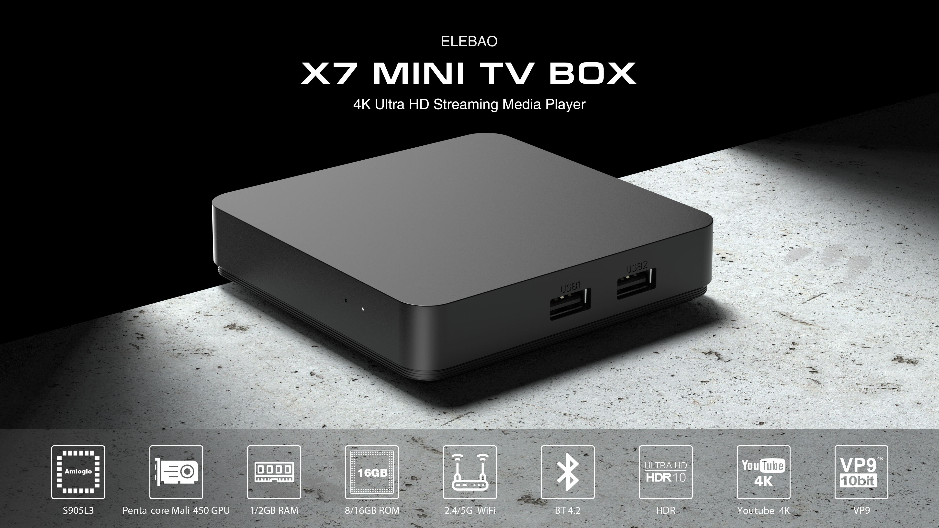 Elebao New Stlye Set Top Box X7mini S905L3 2.4/5G AC Wifi with BT Streaming TV Box details