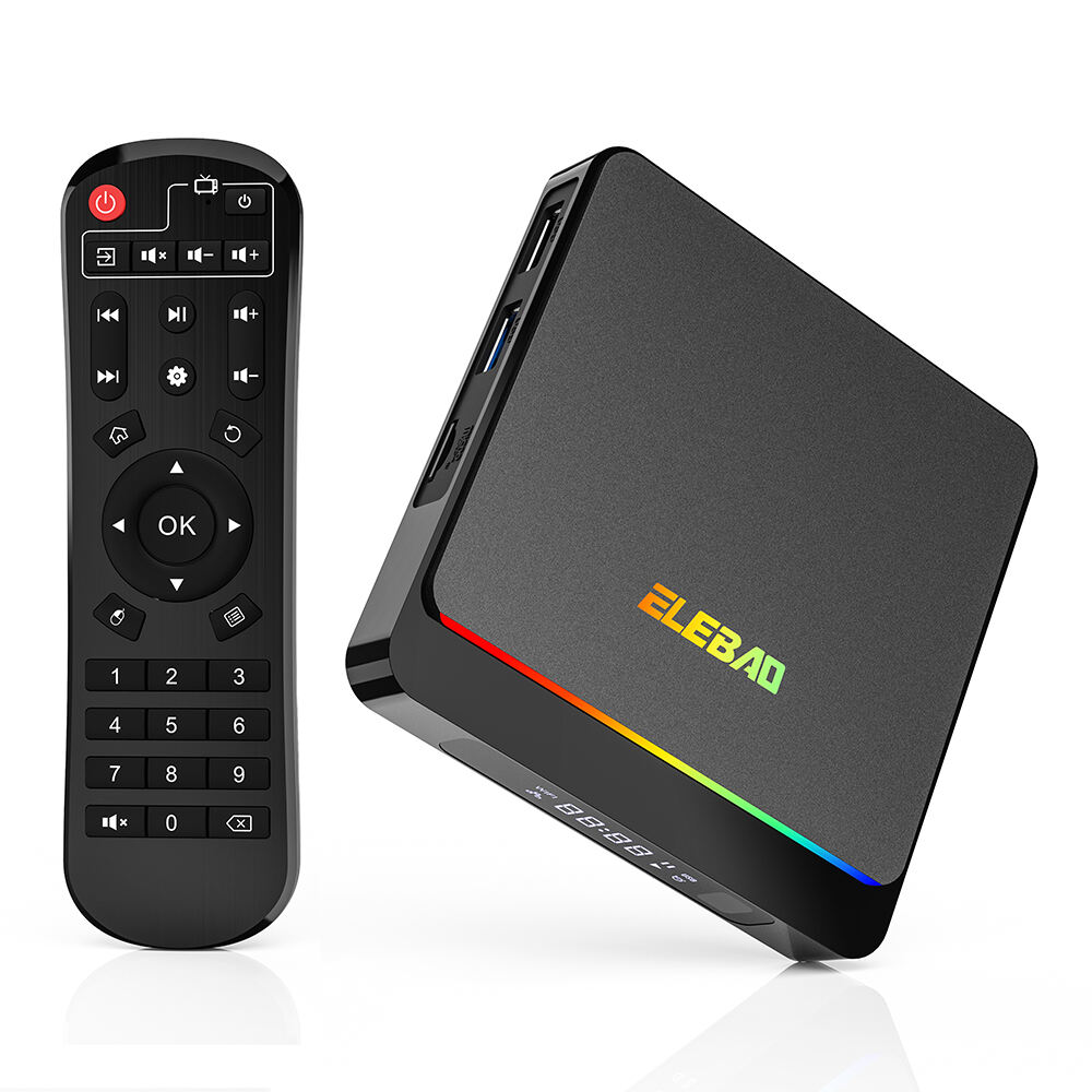 ELEBAO X3PRO Android TV Box S905X4 4GB 32GB 4K RGB Light Digital Display 2.4/5G WiFi Set Top Smart Digital Android TV Box