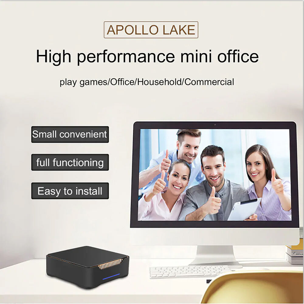 AK3V Apollo lake J3455 LPDDR3 Onboard WIFI BT EMCC TF SSD/HDD Expandable Mini PC supplier