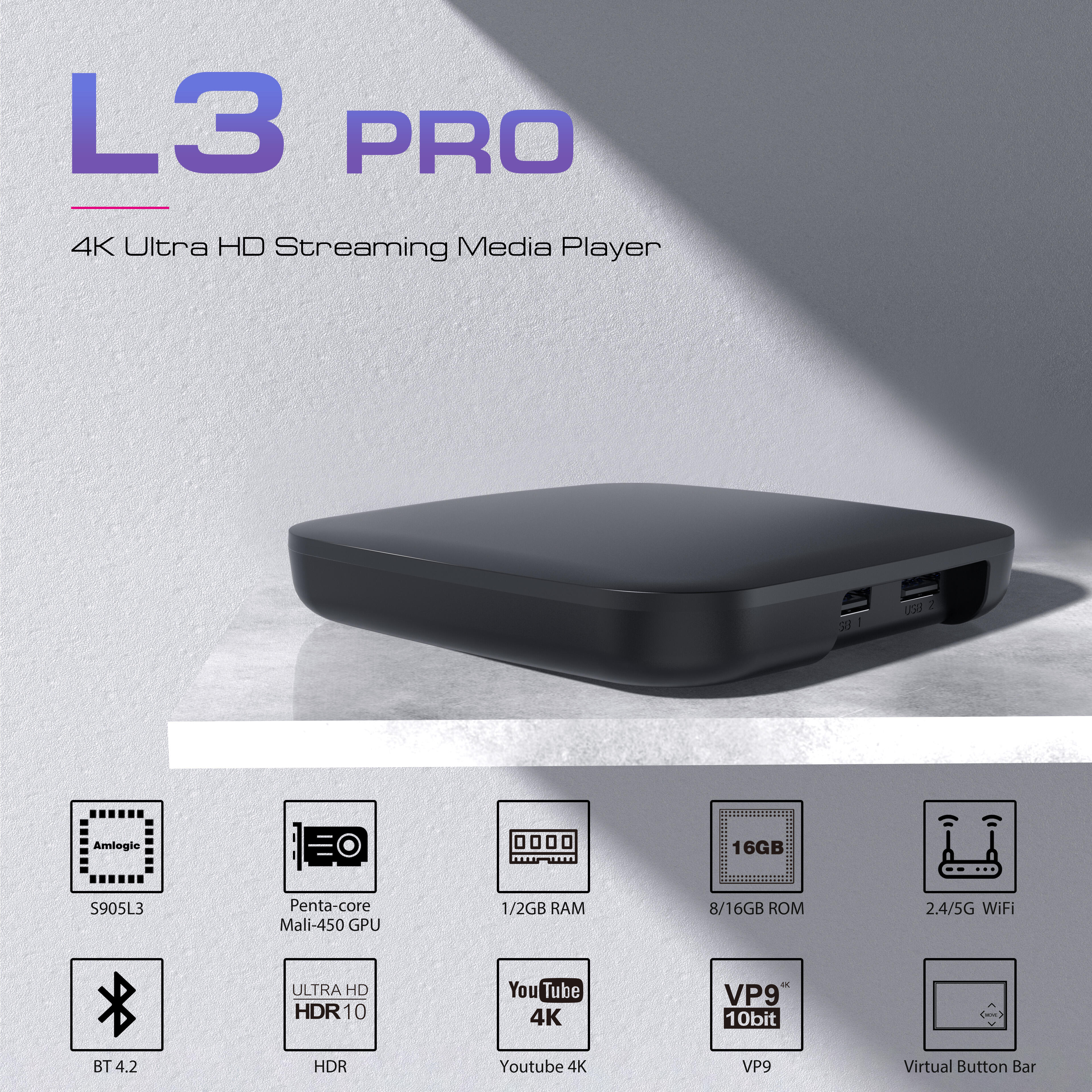 Elebao Cost Effective TV Box L3Pro S905L3 2.4/5G Dual Wifi Set Top Box supplier