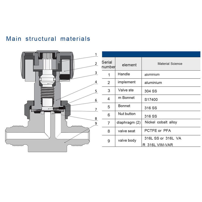 What components are in a Diaphragm valve?