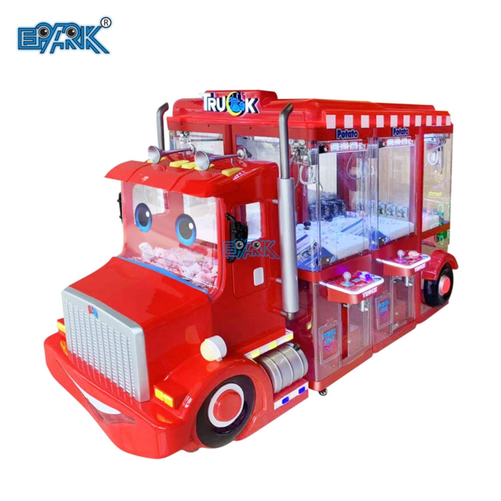Coin-Operated 6 Players 8-10 Cm Stuffed Animal Toys Doll Gift Christmas Truck Crane Claw Game Vending Machine