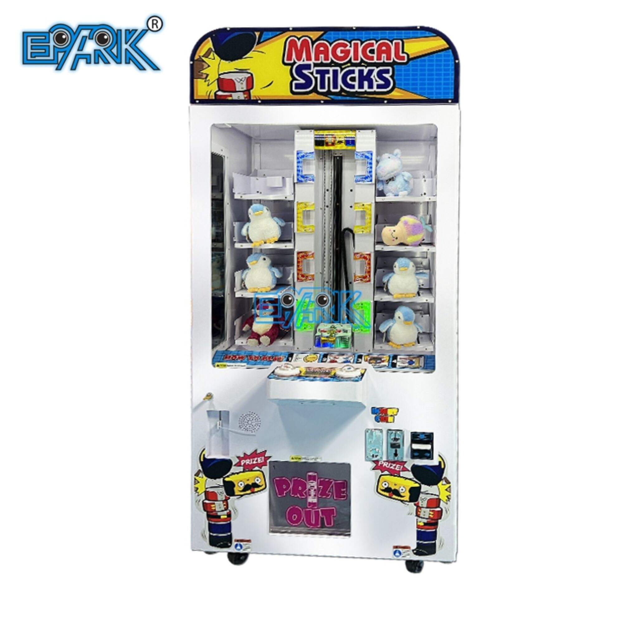 Toy Vending Machine Coin Operated Game Magical Sticks Plush Toy Claw Machine