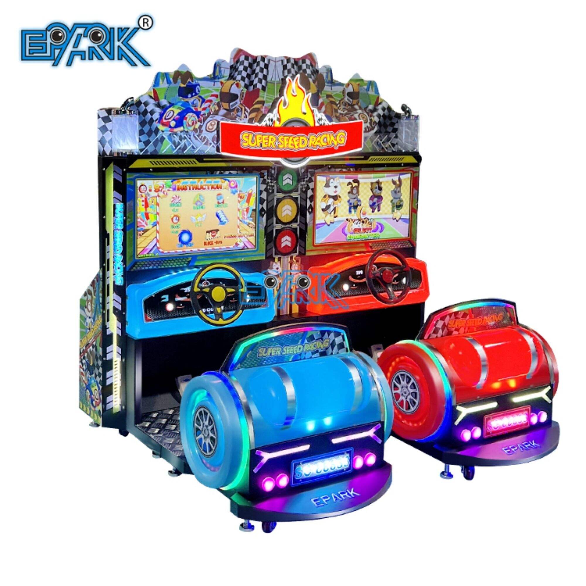 Máquina de juego de carreras de coches para niños Arcade que funciona con monedas para parque de atracciones