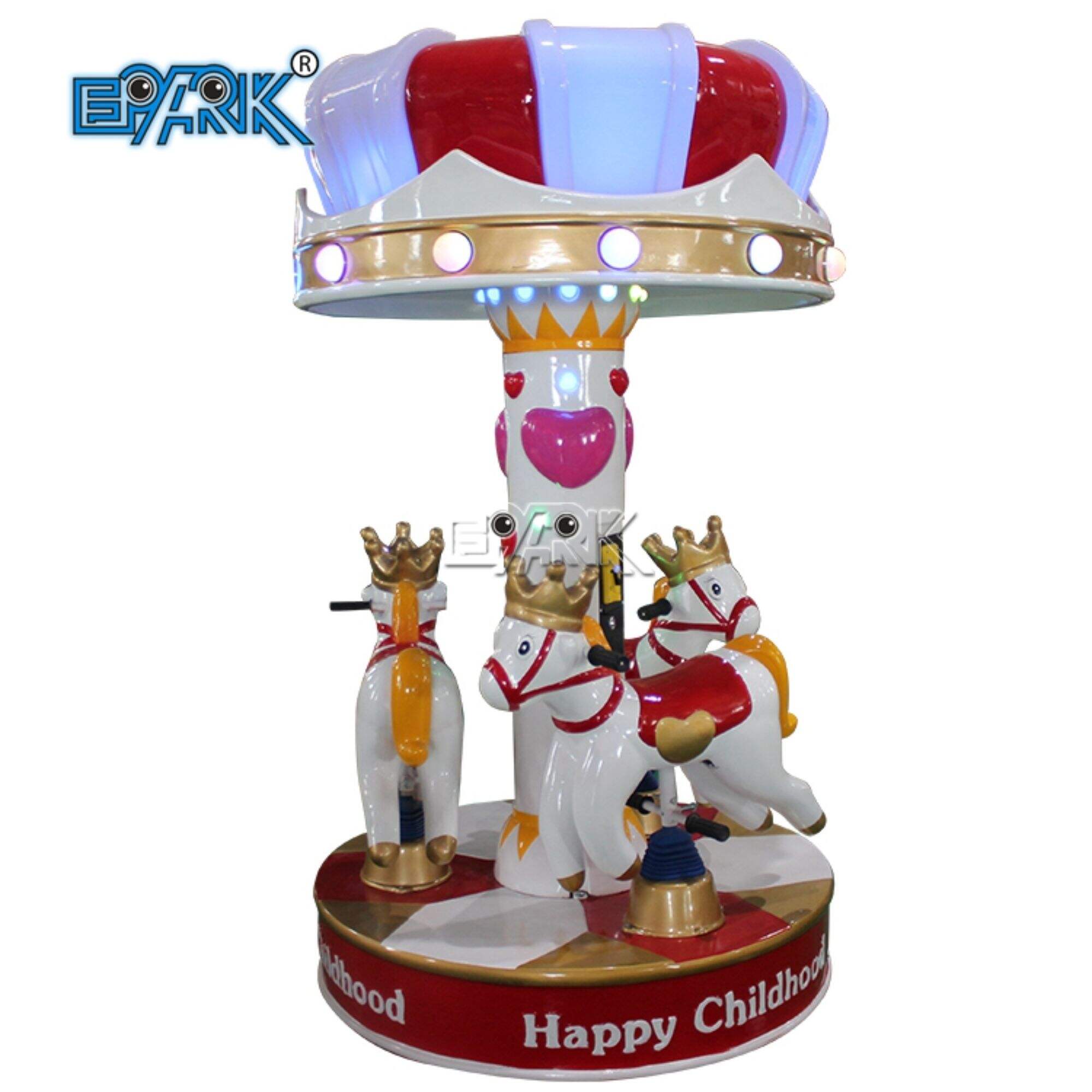 Coin Operated 3person Carousel Rides Amusement Park Kids Ride On Mini Carousel