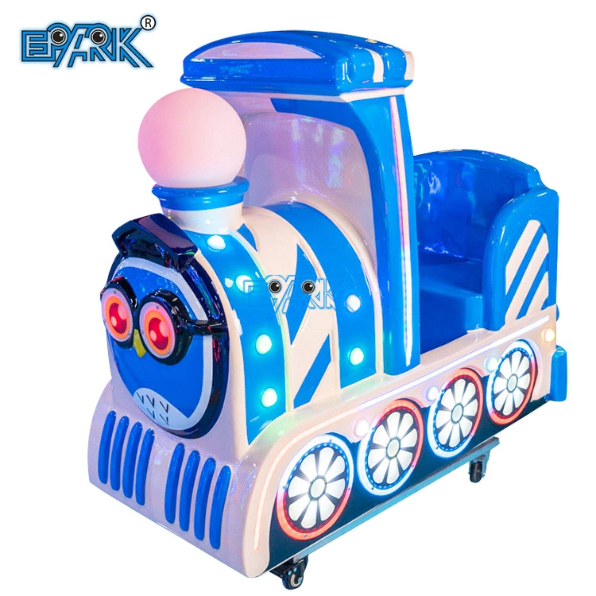 Novo Kiddie Rides Coin Operado Fibra de Vidro Balanço Carro Elétrico Pequeno Trem Kiddie Ride Game Machine