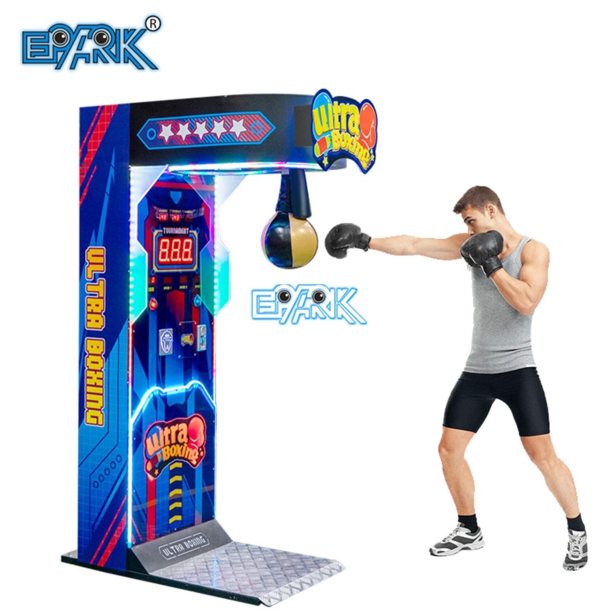 Tanga bilan ishlaydigan o'yinlar Arkada Punch Boxing Machine Elektron Dinamik Boks Arkada O'yin Mashina