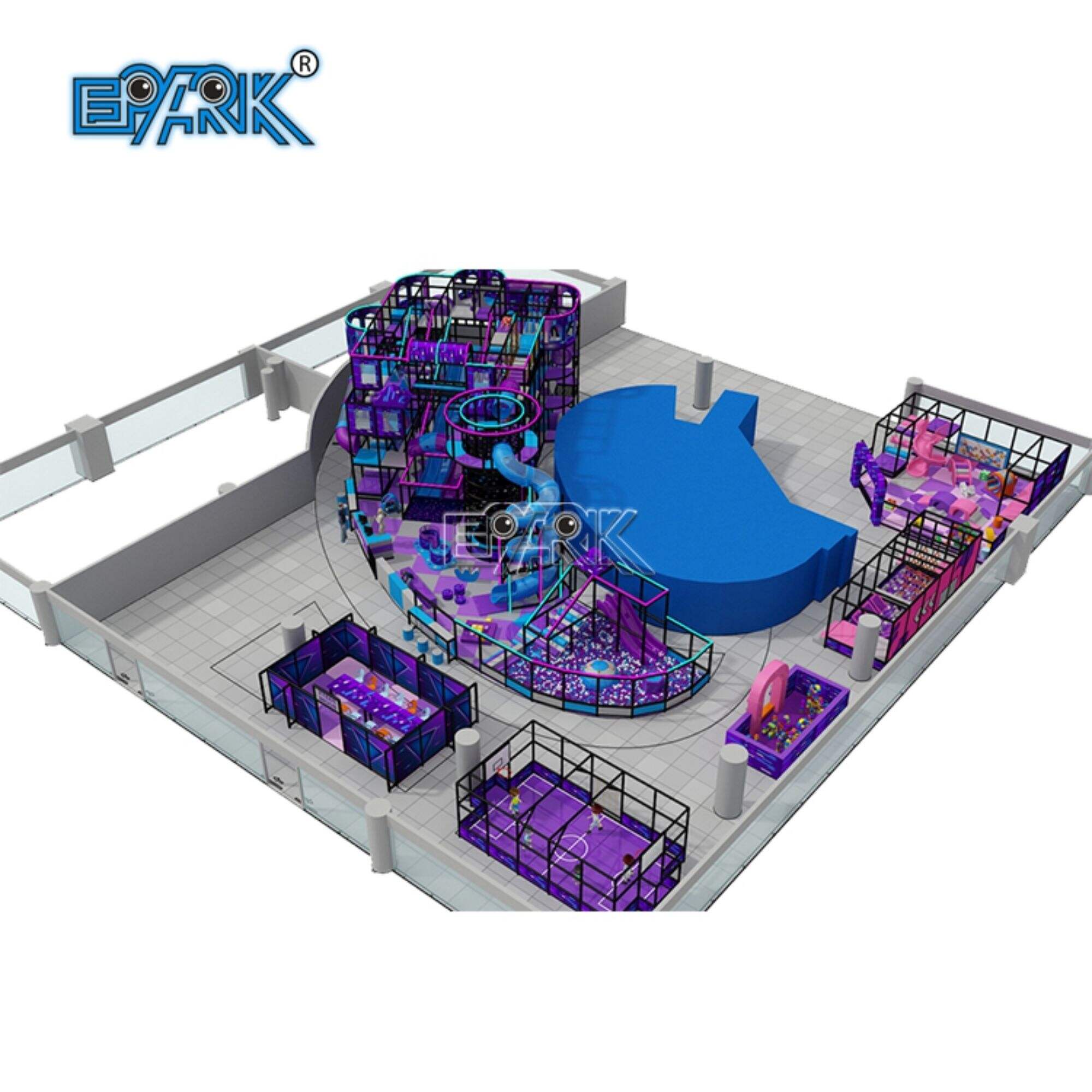 Interesting Entertainment Commercial Customized Indoor Play Area Trampoline Park With Foam Pit