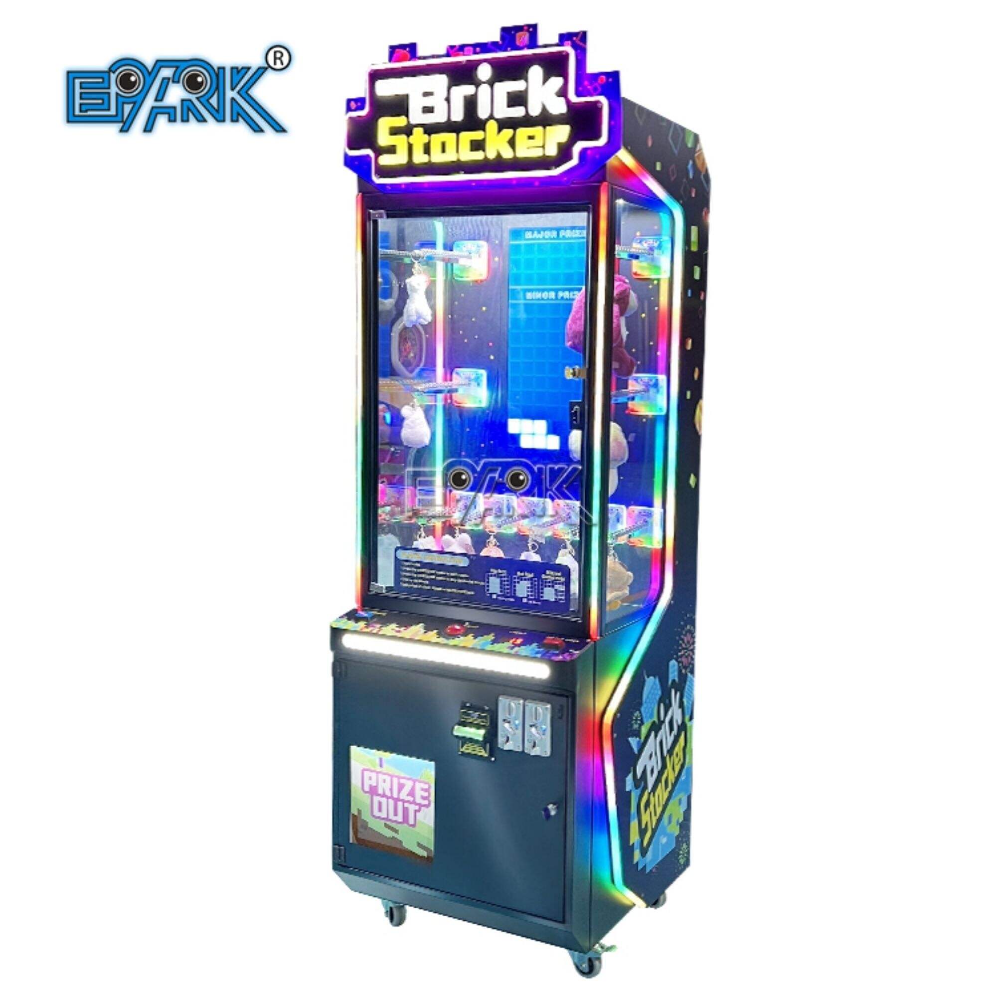 Coin And Operated Brick Stacker Arcade Prize Vending Game Machine For Sale