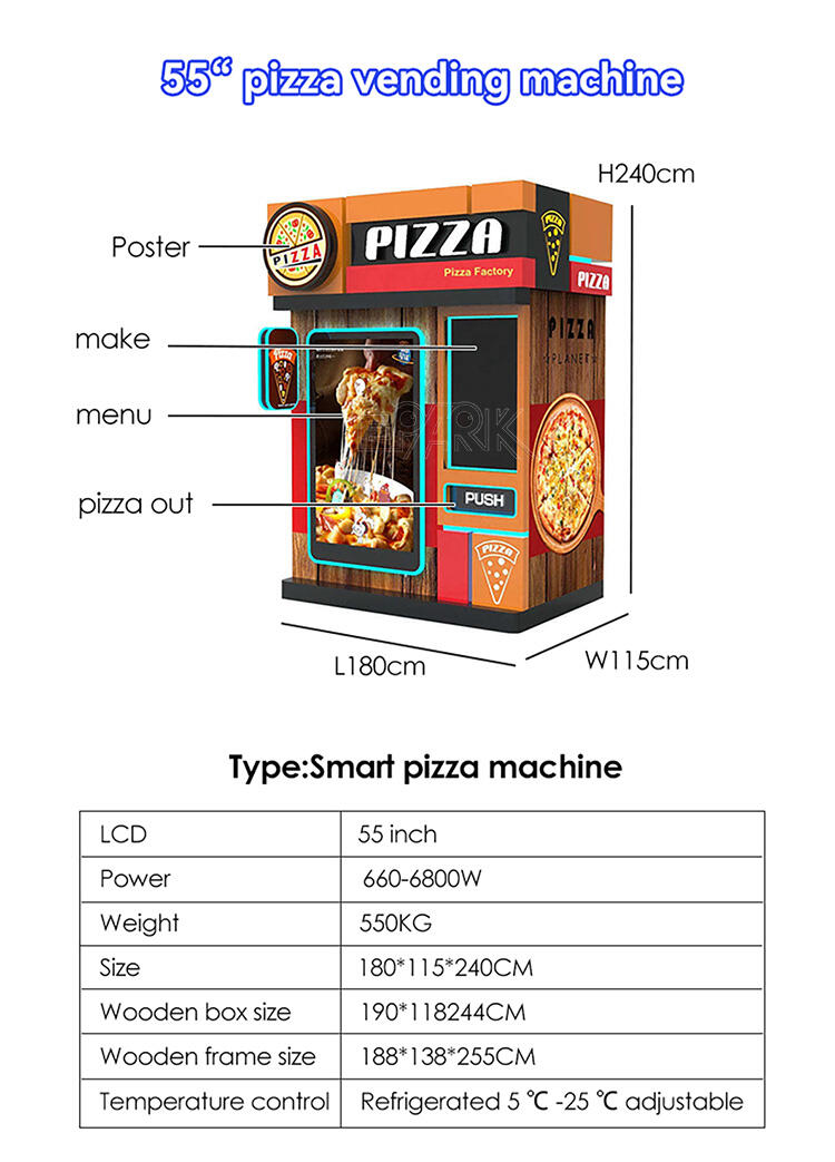 Indoor Hot Food Frozen Commercial Vending Machine Automatic Smart Pizza Vending Machine details