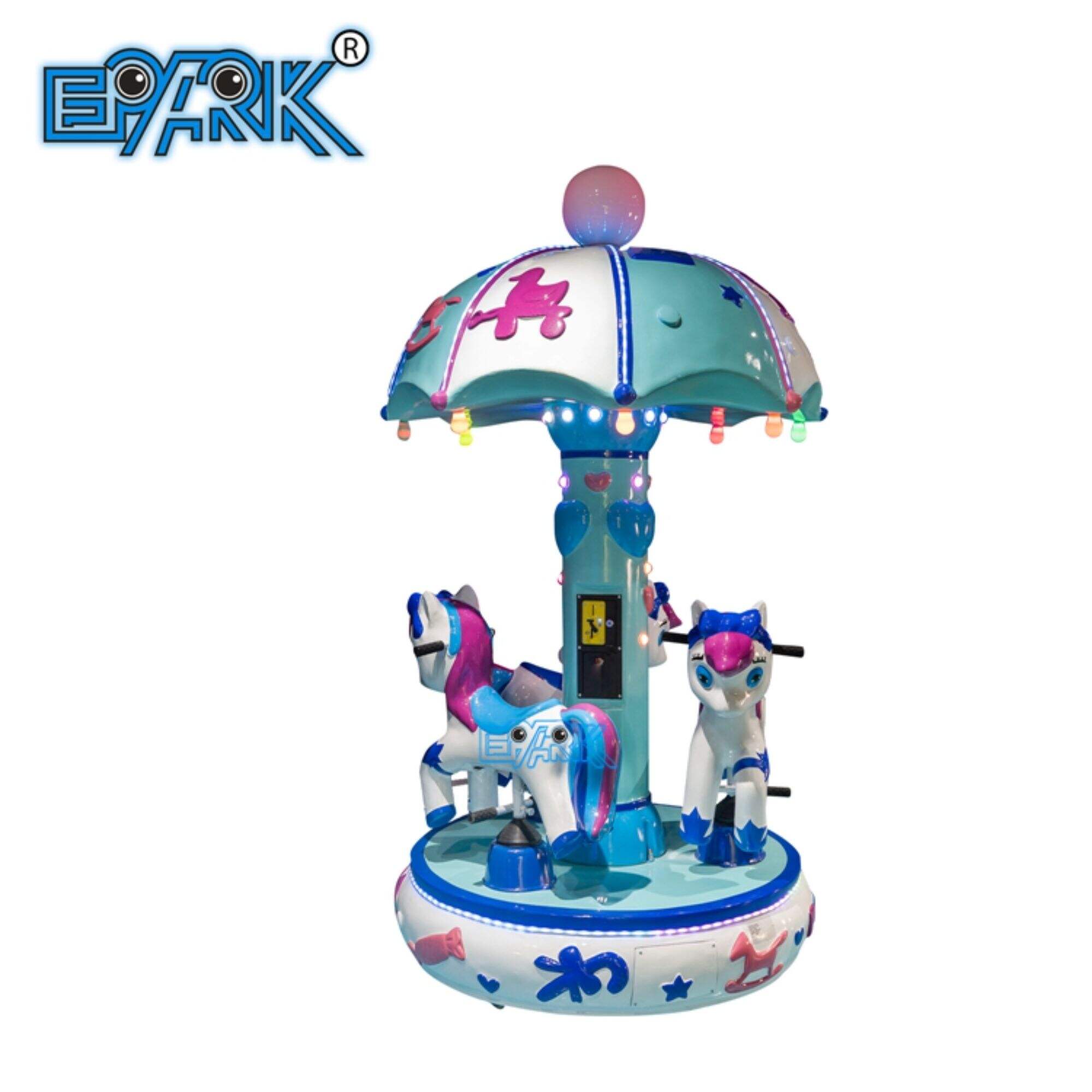 Factory Price Coin Operated Mini Electric Carousel For Amusement Park sale 3 Seats Small Carousel
