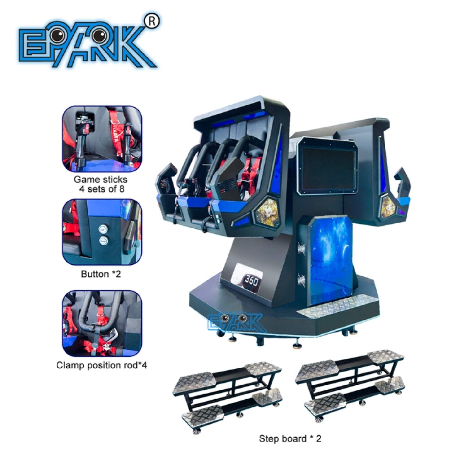 New VR 720 Degree Rotation Four Players Equipment Simulator 9D Machine Games Amusement Rides For Sale