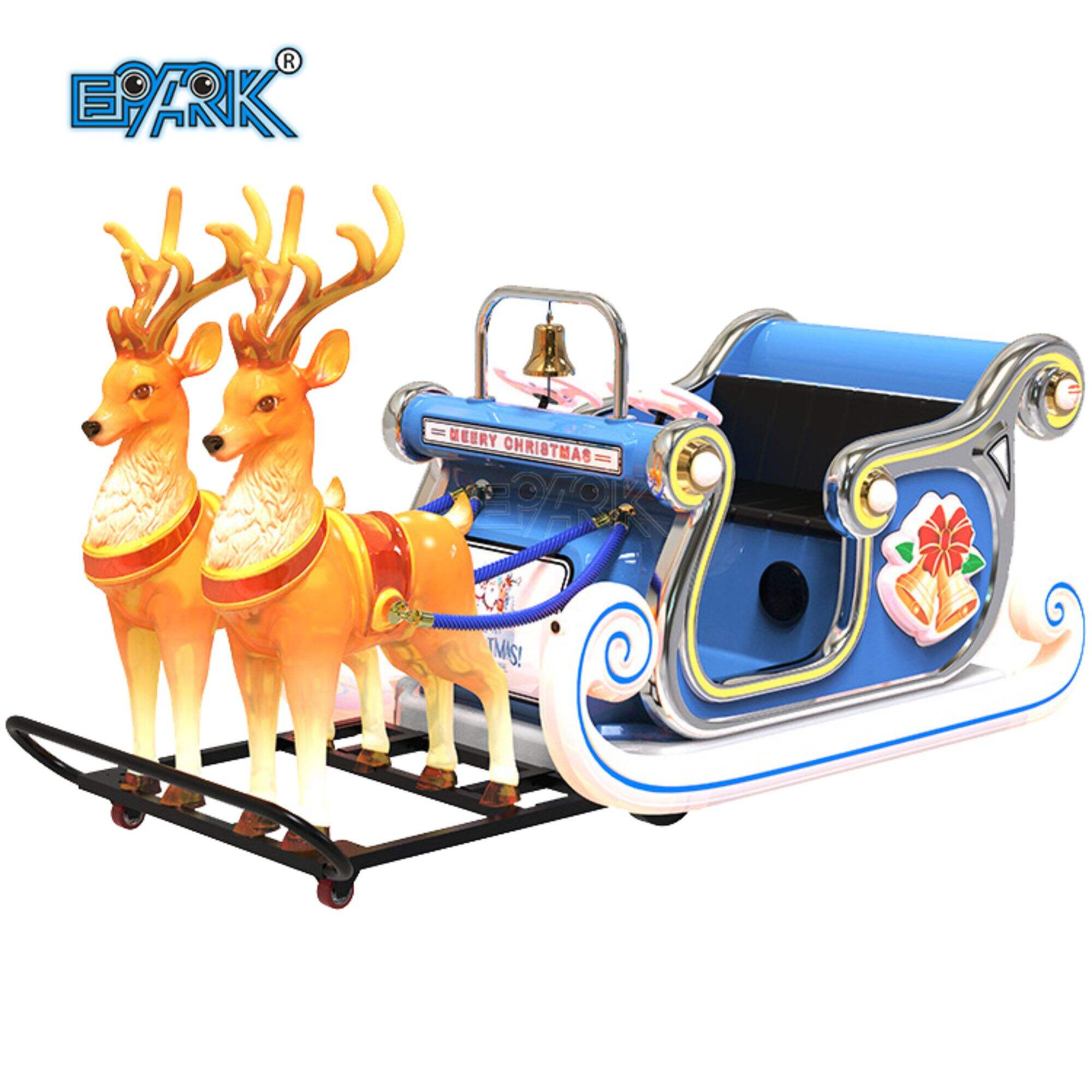 Amusement ElectricCartoon Design Santa Claus's Reindeer Festival Decoration Amusement Sleigh RideCar Bumpers Car Price Electric Christmas Bumper Cars For Kids