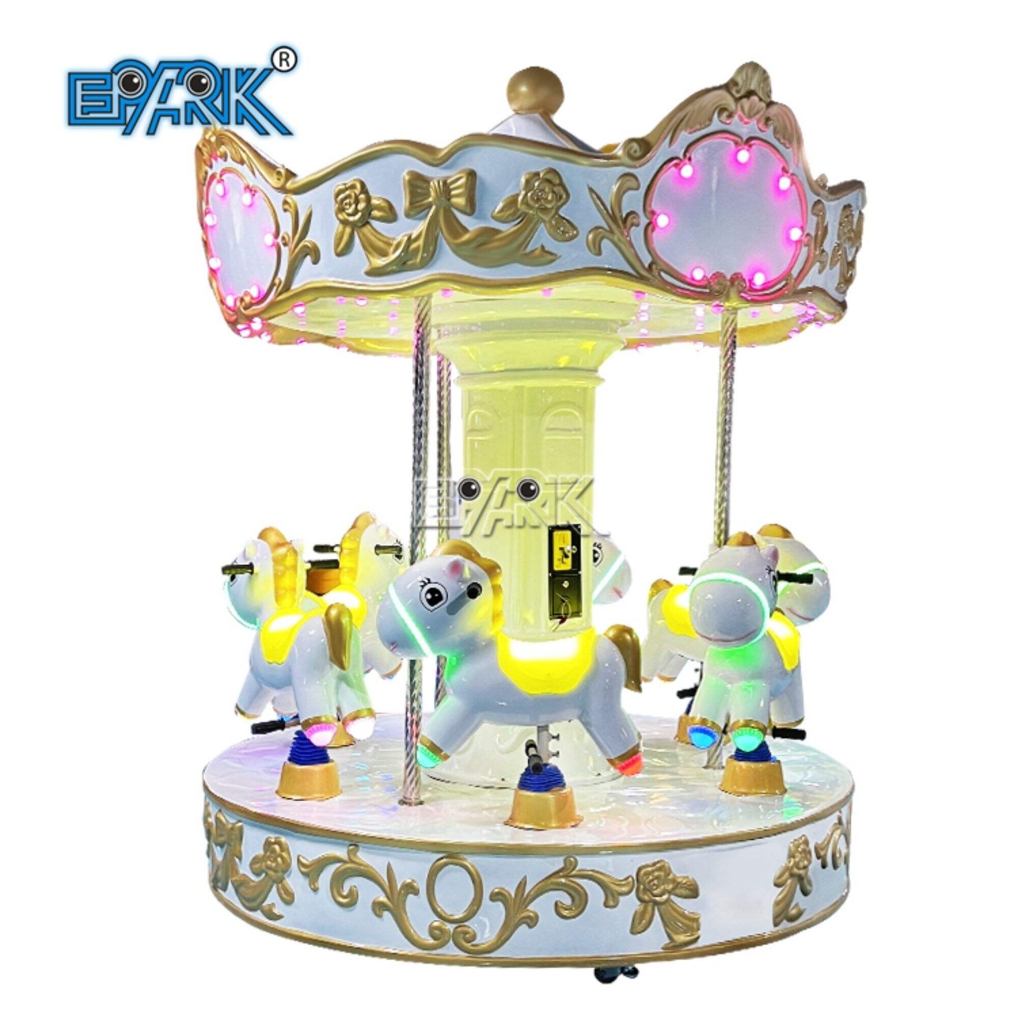 China Manufacturer 6 Seats Carousel Fairground Attractions Theme Park Ride Kids Mini Electric Merry Go