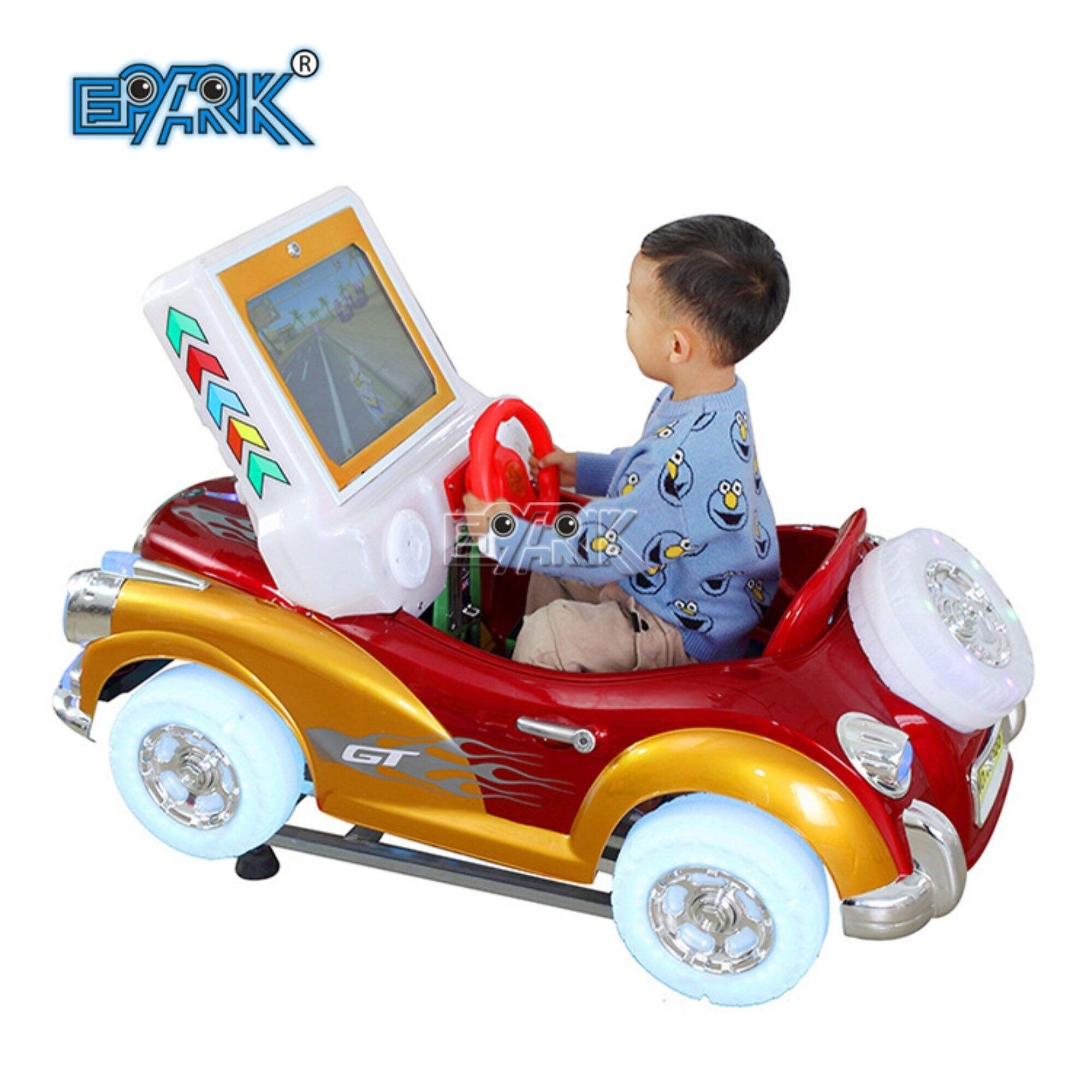 Bolalar uchun tanga bilan boshqariladigan 3d Kiddie Ride Game Simulator Arkada Bolalar Motorli Video Poyga o'yin mashinasi