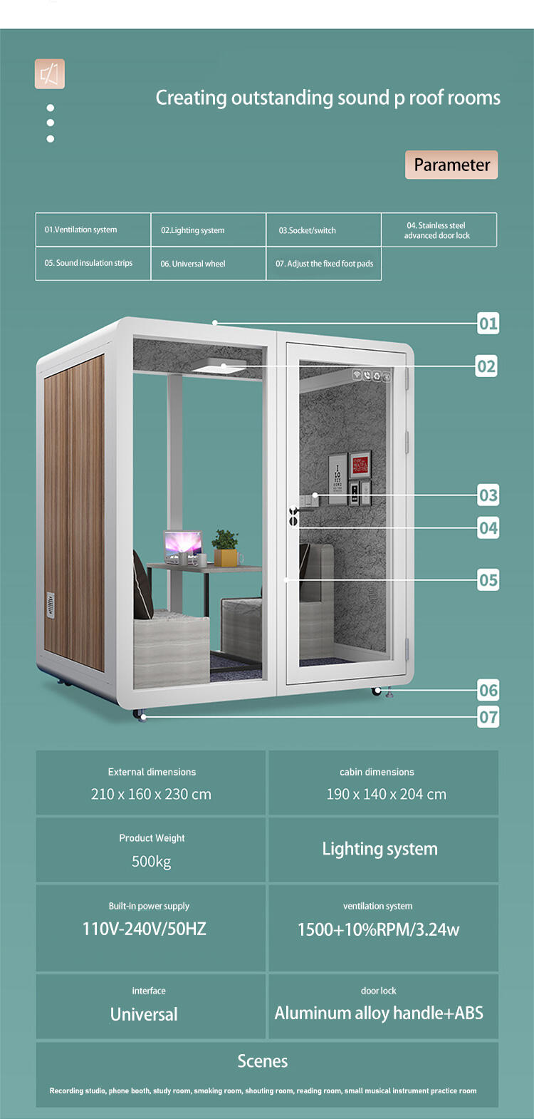 Pemasok Kedap Suara Kantor Ponsel Pod Akustik Portabel Rekaman Booth Kedap Suara