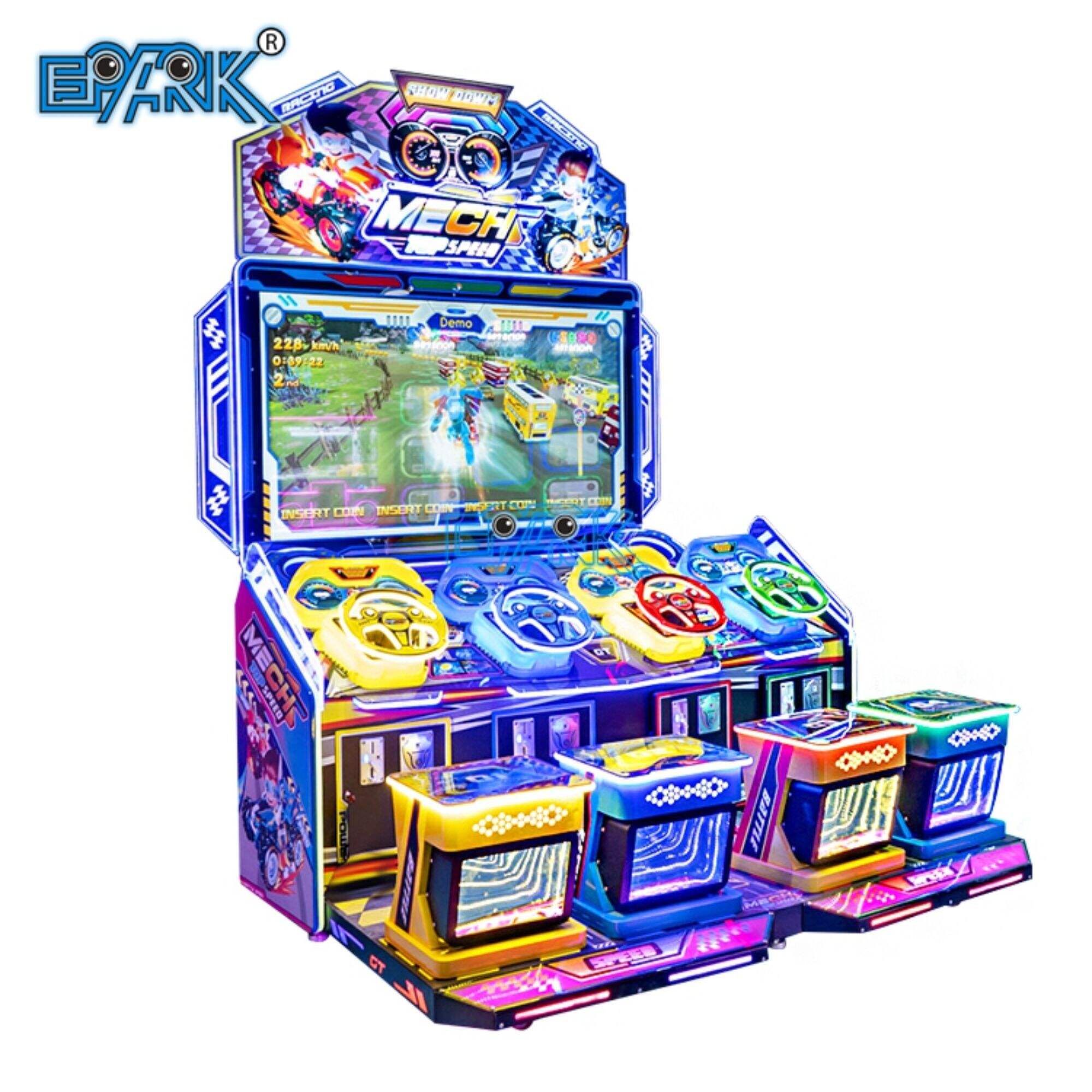 Wholesale Arcade Kids Coin Operated Machine Car Racing Kids Redemption Ticket Game 4p Speed Racing Car Game Machine
