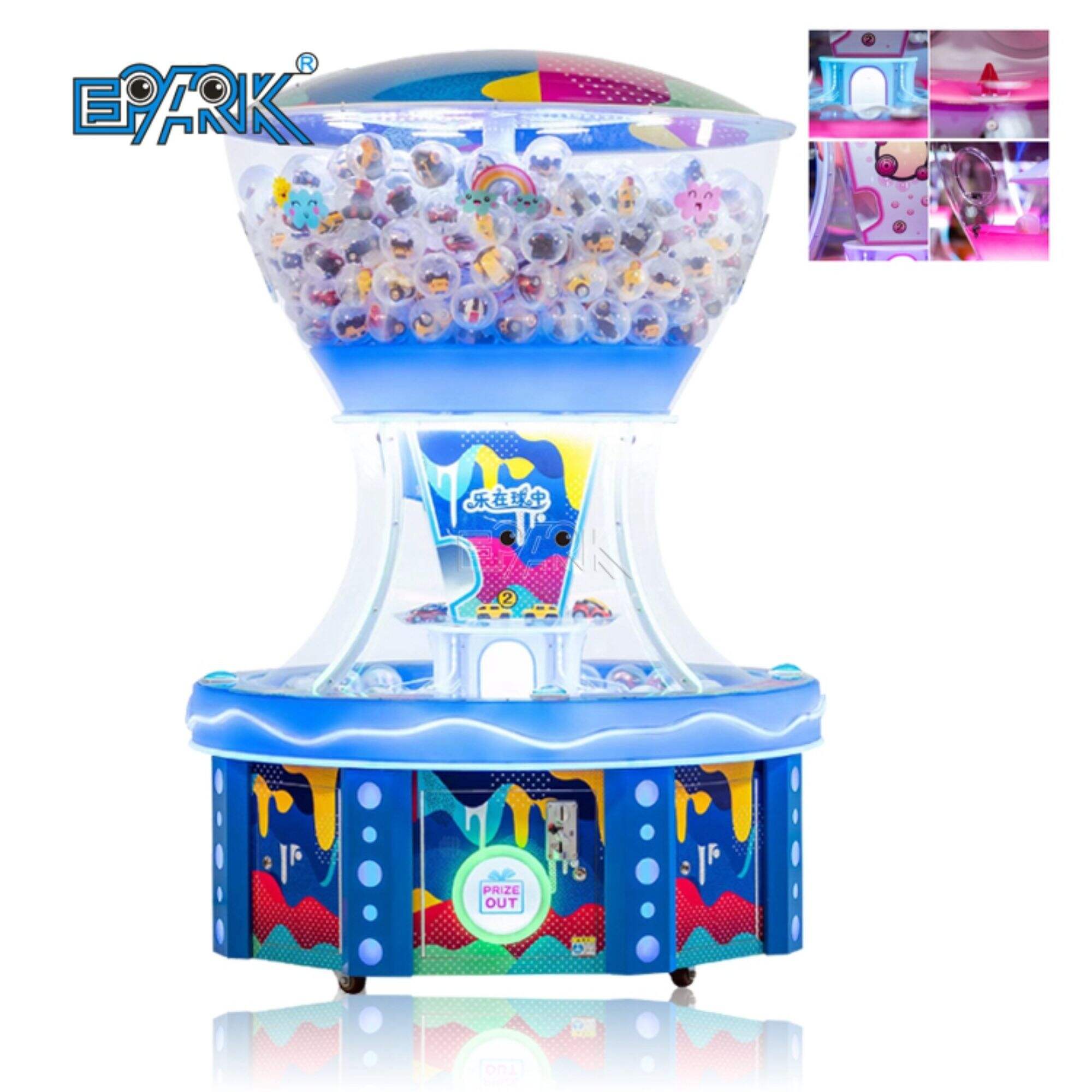 Coin Operated Ball Paradise Gumball Machine Kids Candy Gacha Gashapon Vending Ball Toys Candy Gumball Plastic Gift Machine