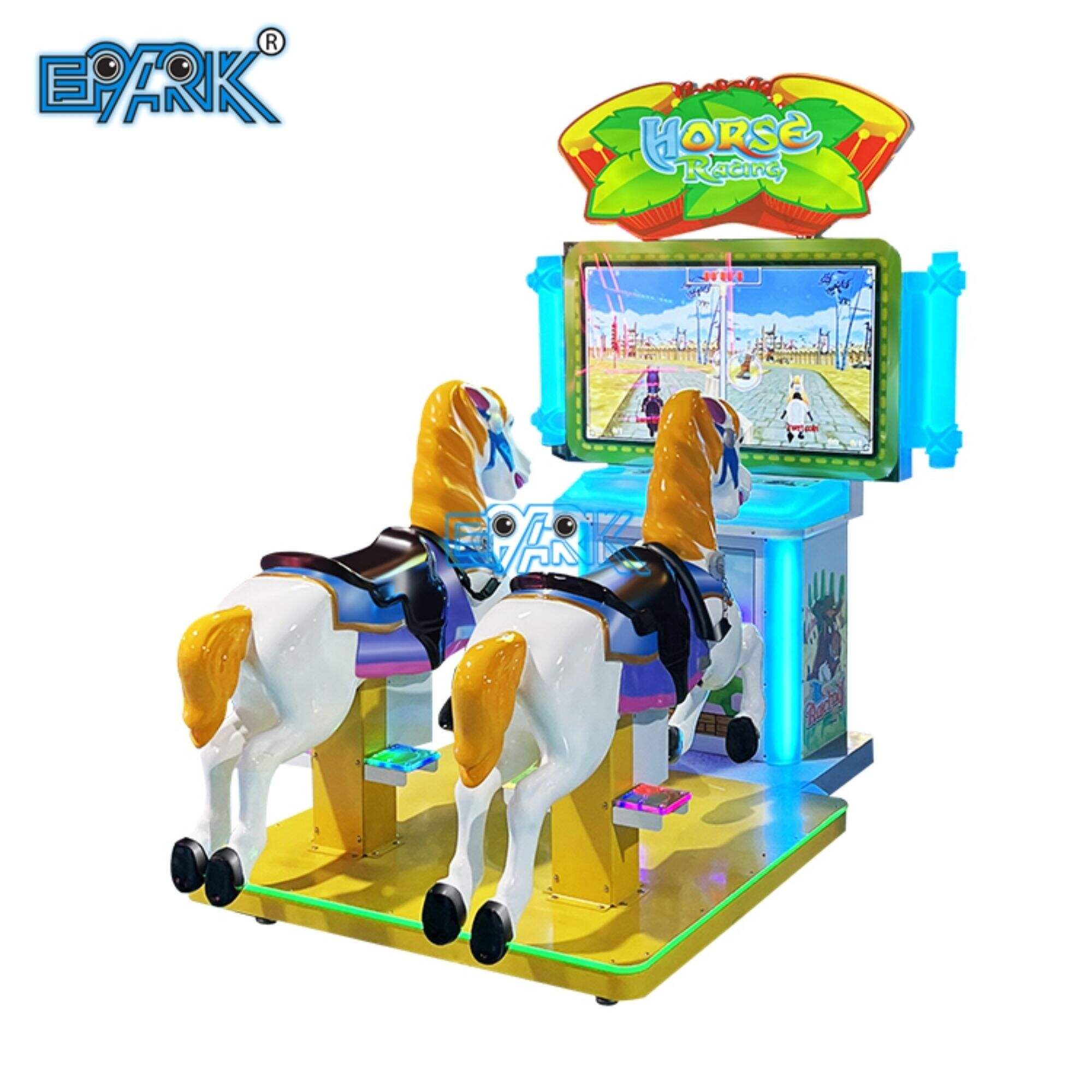 Factory Custom Amusement Park II Players Horse Racing Coin Operated Arcade Ludi Kiddie Rides