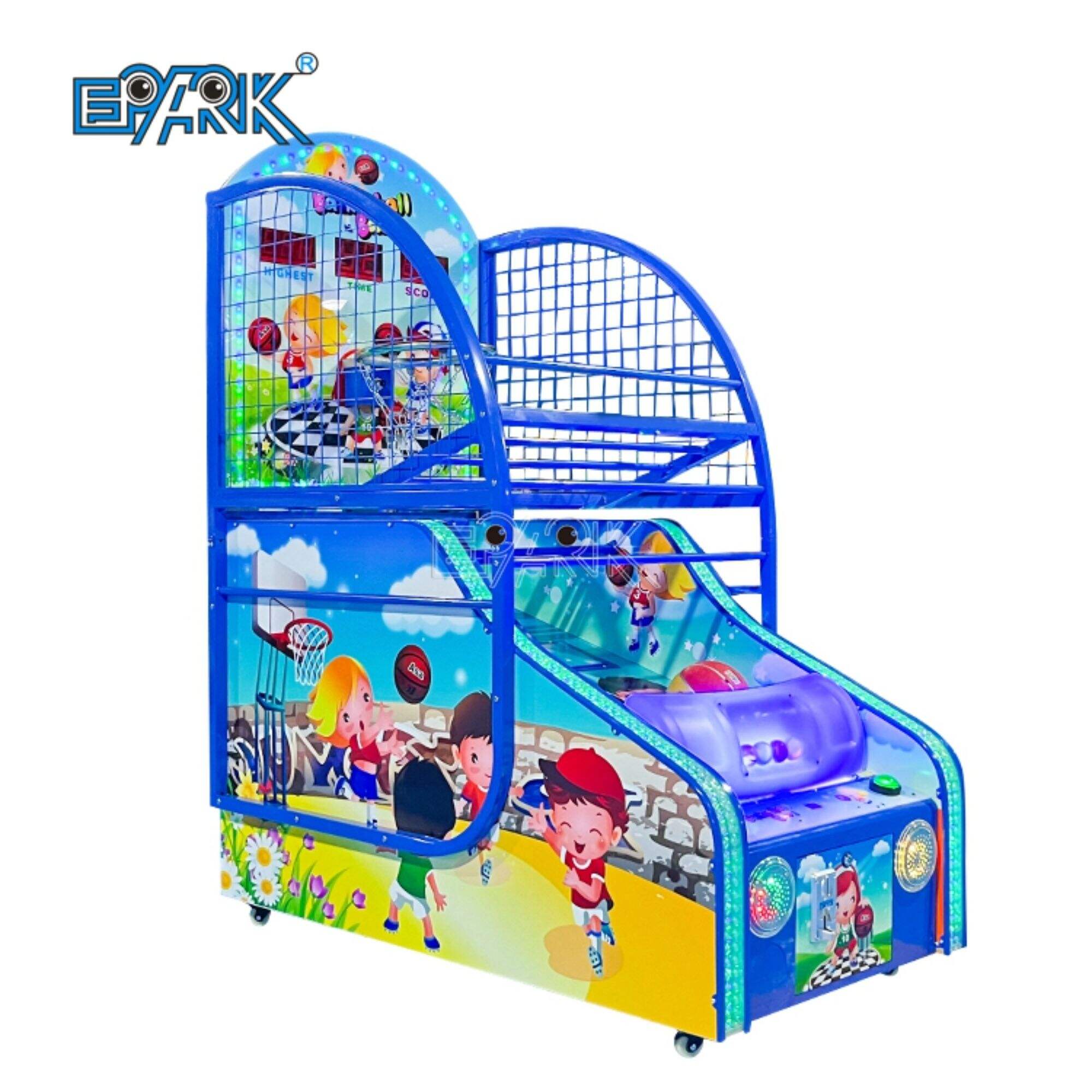 Olahraga Dalam Ruangan Yang Dioperasikan dengan Koin Arcade Shooting Hoop Mini Basketball Hoop Mesin Basket Anak-anak