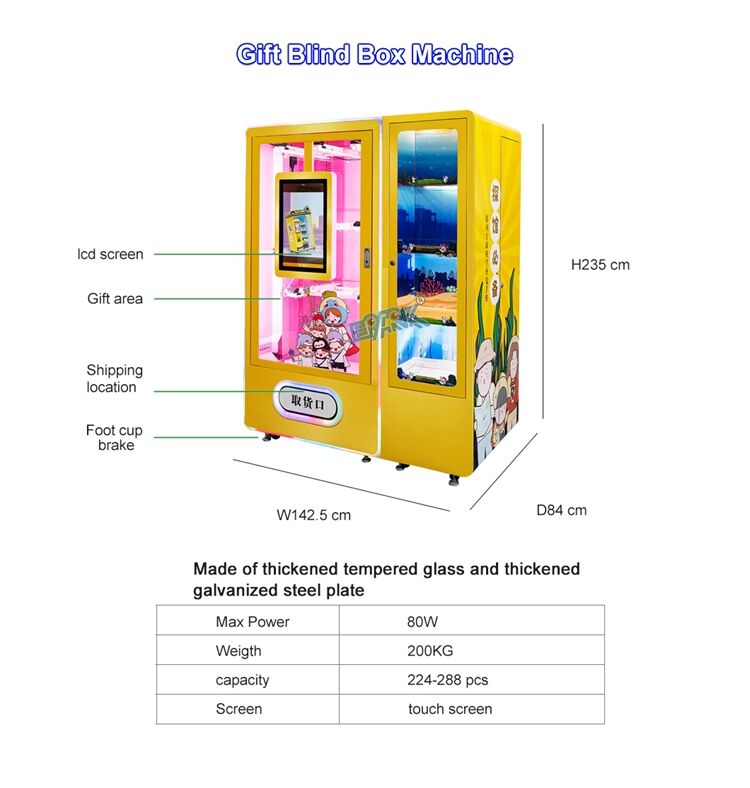 Custom Touch Screen Capsule Toys Gift Lucky Box Blind Box Souvenirs Packed Clothes Vending Machine For Sale details