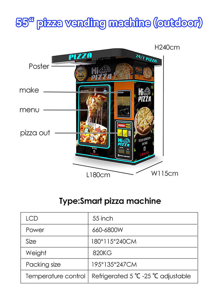 Outdoor Business Self-Service Fast Food Making Machine Fully Automatic Pizza Vending Machines For Sale factory