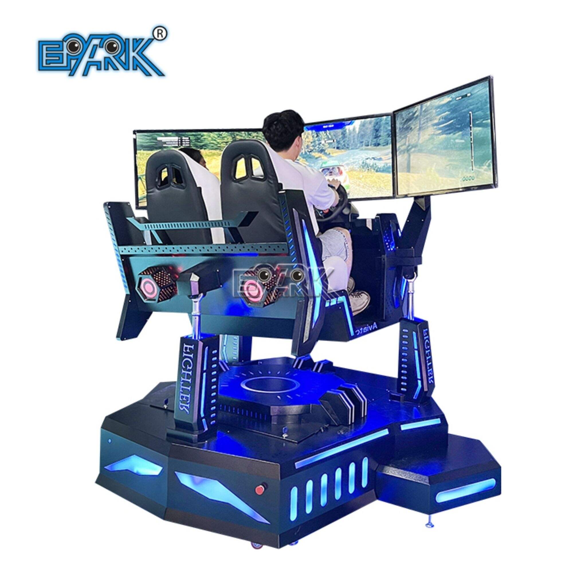 Platform Gerak 6 Dof Untuk Simulator Mengemudi Simulator Balap Hidraulik 4d 2 Pemain Vr Simulator Mesin Game Balap Mobil