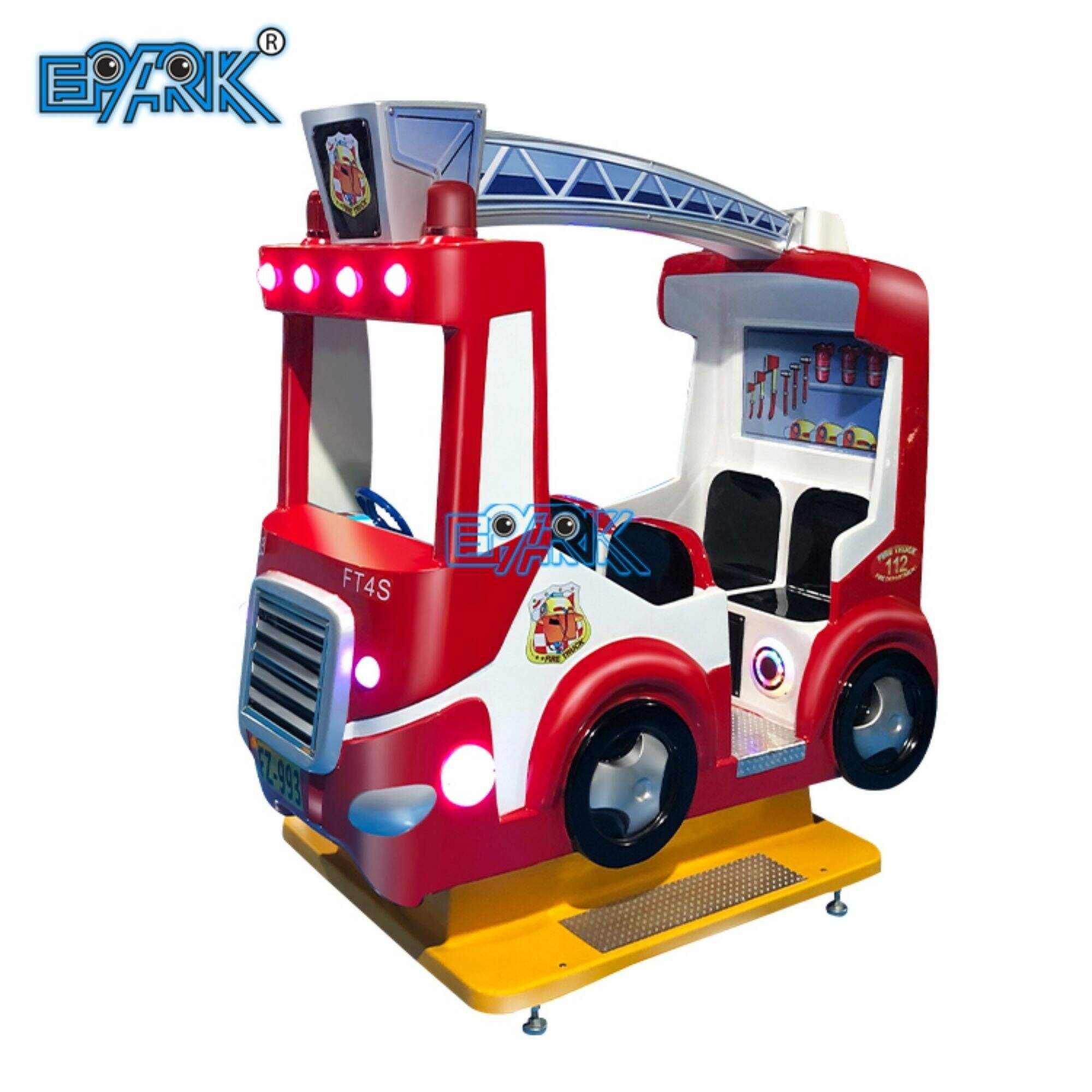 Érmével működő játékok Fire Truck Kiddie Rides Swing Game Machine