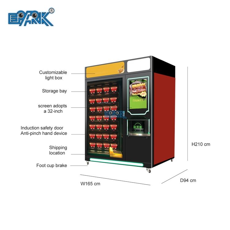 Avtomatik tez ovqatlanish nonushta uchun tushlik qutisi ofis uchun issiq ovqatni sotish mashinasi