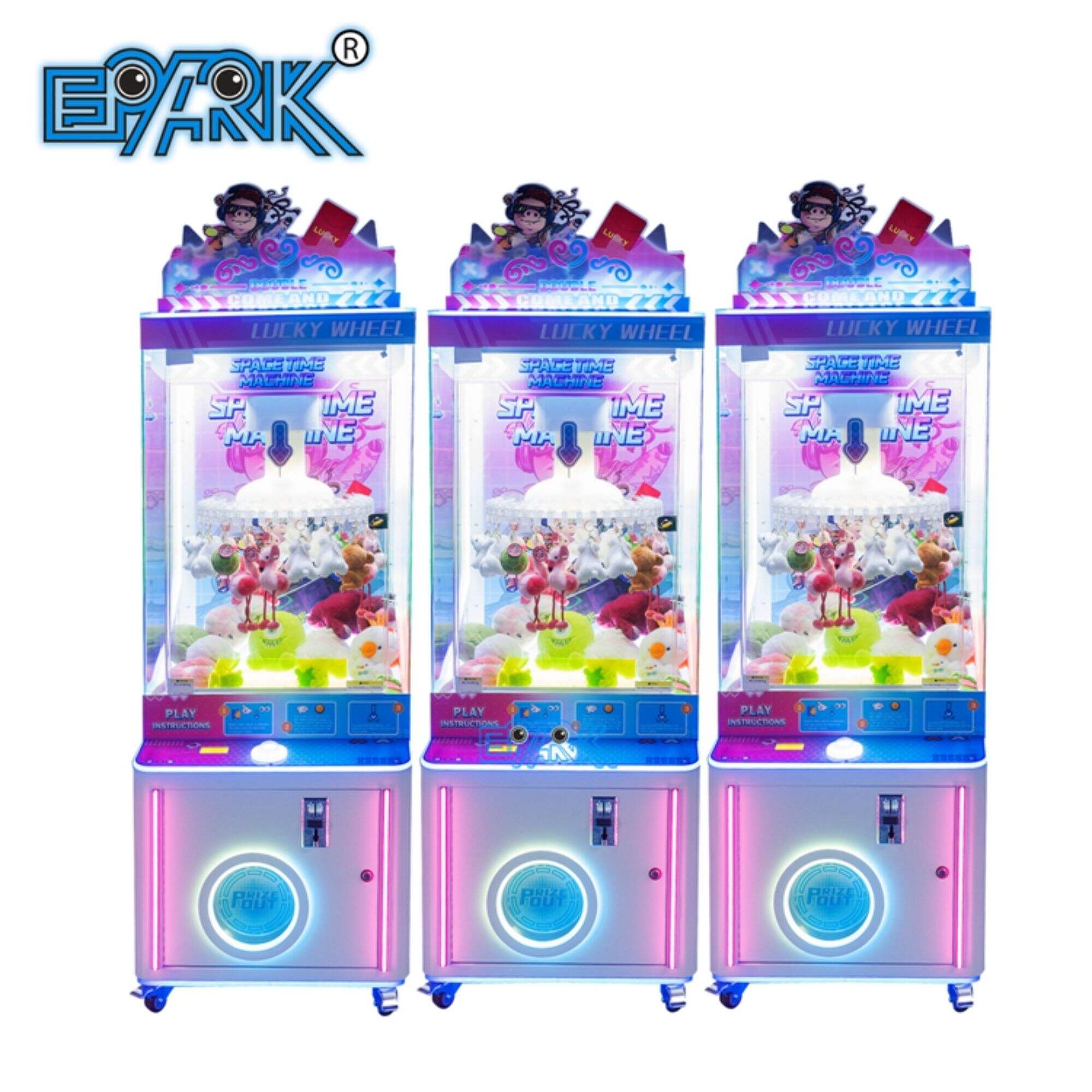 Coin Operated Gift Games Machine Lucky Wheel Clip Sticker Card Skill Claw Machine