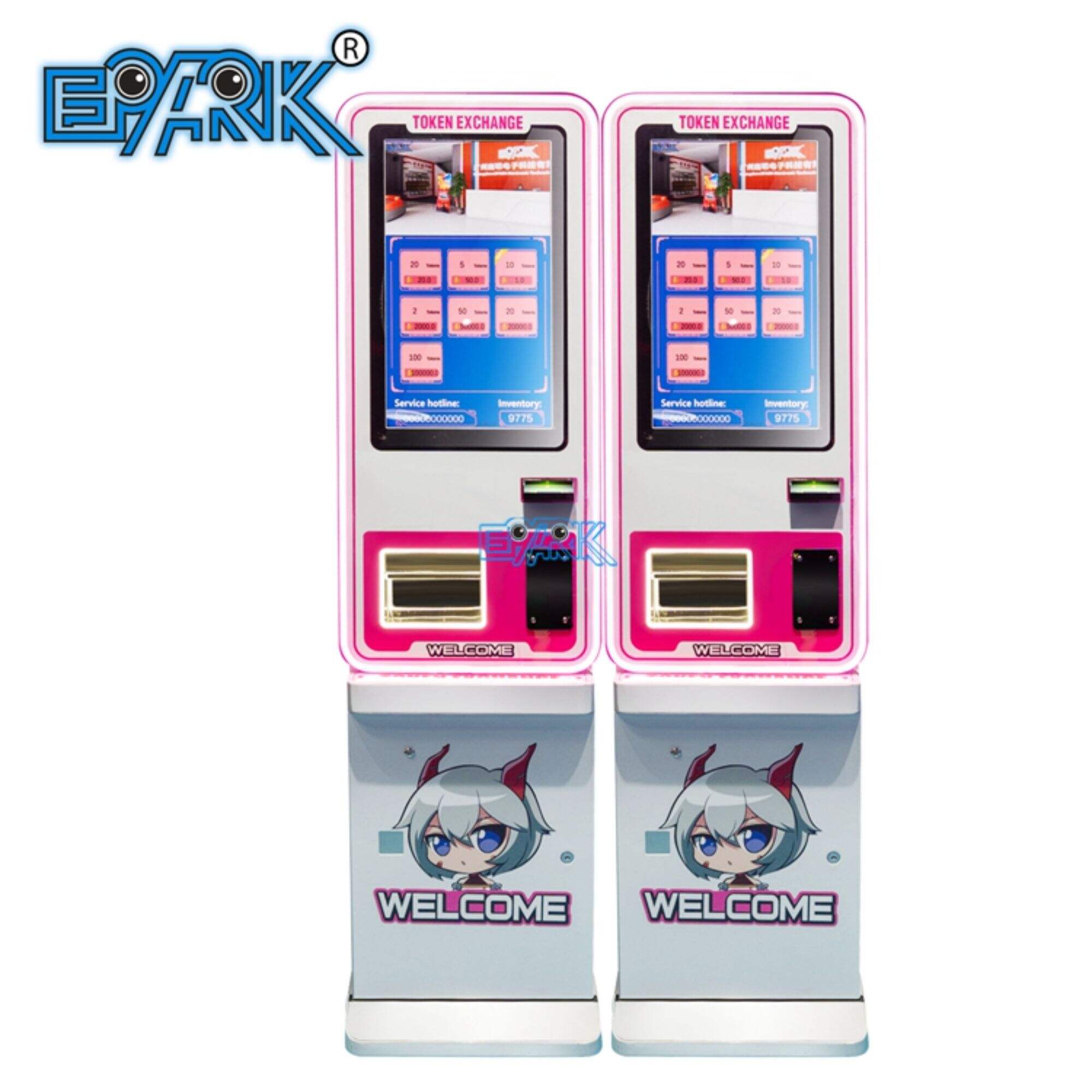 Приспособена автоматска автоматска аркадна машина за токени Менувач на монети/Машина за менување банкноти во монети за центар за игри