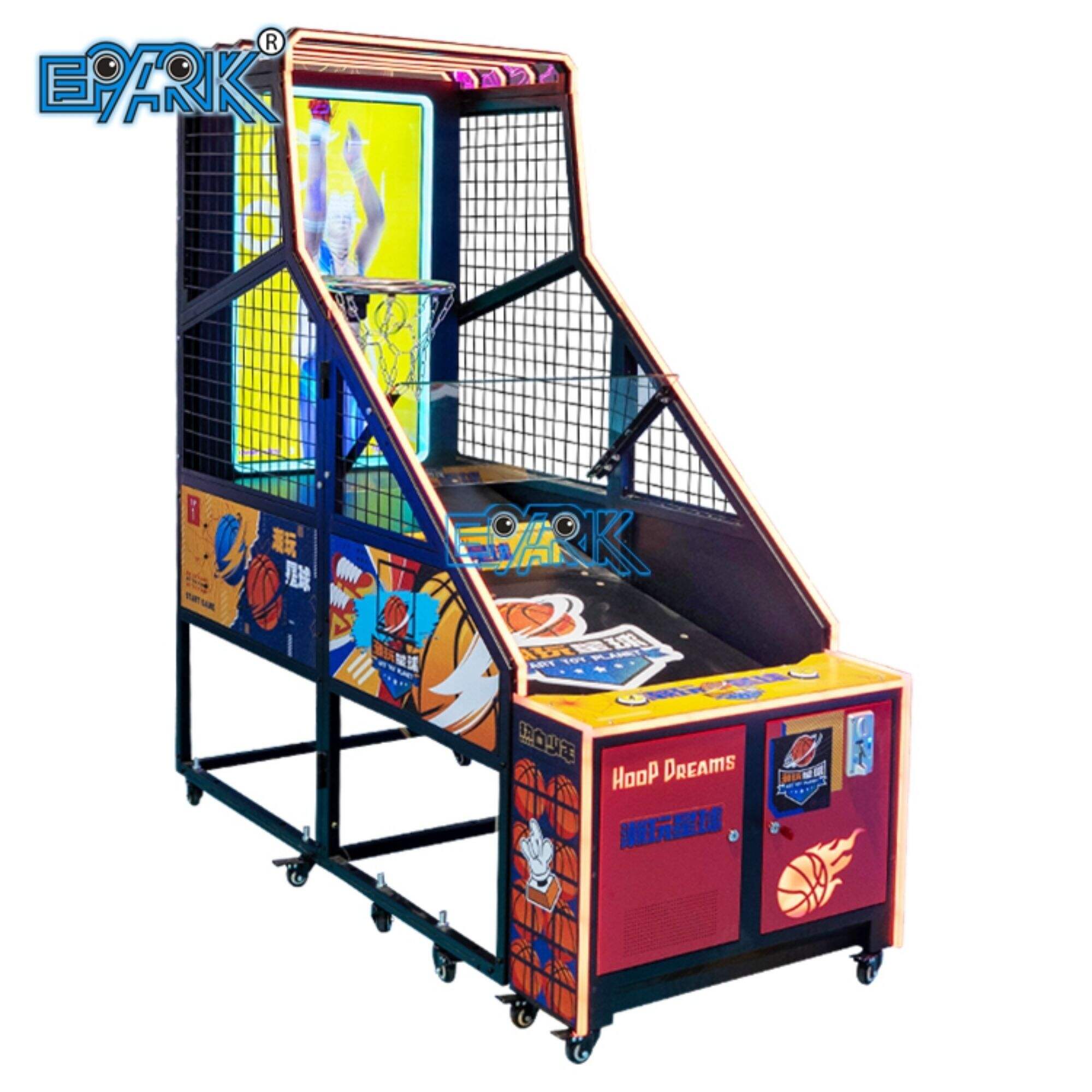 Arcade Yang Dioperasikan dengan Koin Crazy Hoop Layar Lcd Menembak Permainan Basket Led Mesin Permainan Menembak Bola Basket Anak Dalam Ruangan Anak