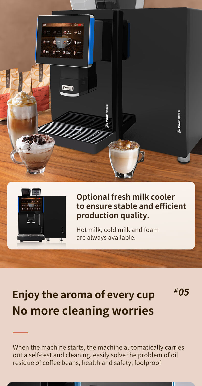 Professional-10.1''-Inch-Android-Touch-Screen Fully Automatic Coffee Machine With Fresh Milk factory