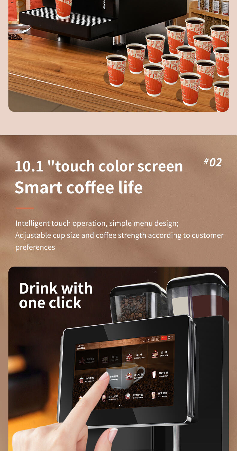 Professional-10.1''-Inch-Android-Touch-Screen Fully Automatic Coffee Machine With Fresh Milk factory