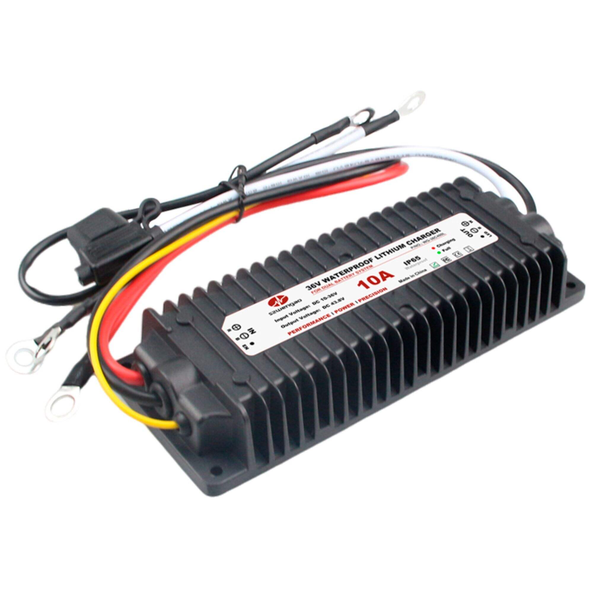 ชาร์จแบตเตอรี่แบบสมาธิ 10-36V 12V ถึง 43.8V 10A DC-DC สําหรับแบตเตอรี่ลิธีਅਮ Lifepo4 36 วอลต์