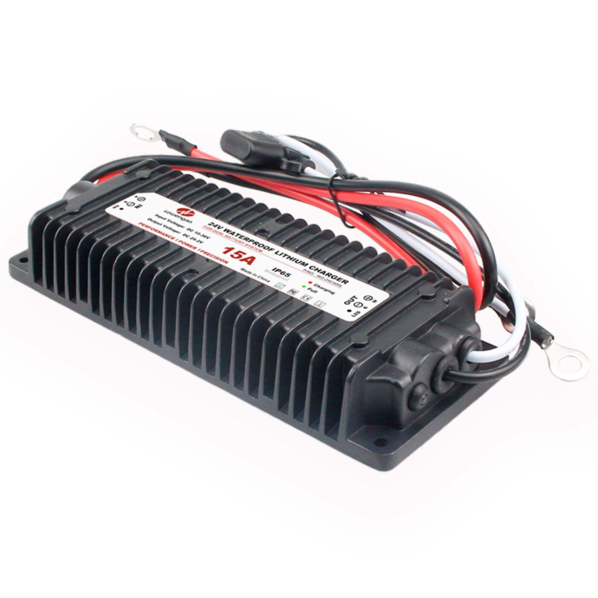 Marine 10-36V 12V to 29.2V 15A DC to DC Battery Charger for 24 Volt LiFePO4 Lithium Batteries