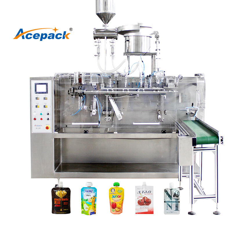 Horizontal Premade Doypack Stand-Up Pouch with Spout Plastic Liquid Food Bag Packing Machine for Food Factory supplier