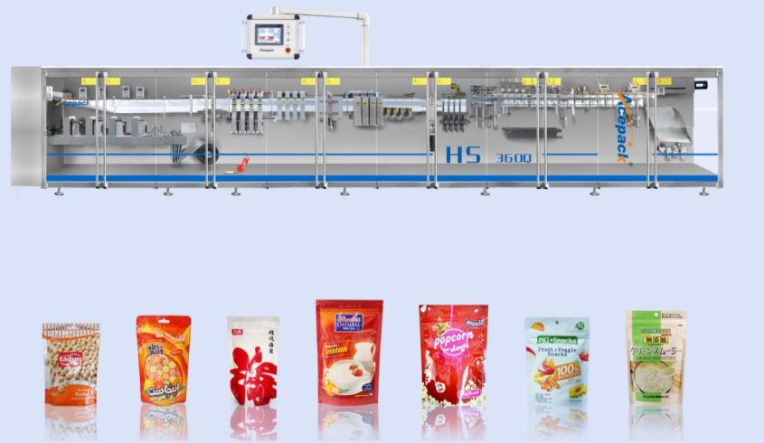 HS-360Q Horizontal Doypack Packing Machine for Food and Beverage with Reliable Motor for Plastic Bag Packaging of Liquids manufacture