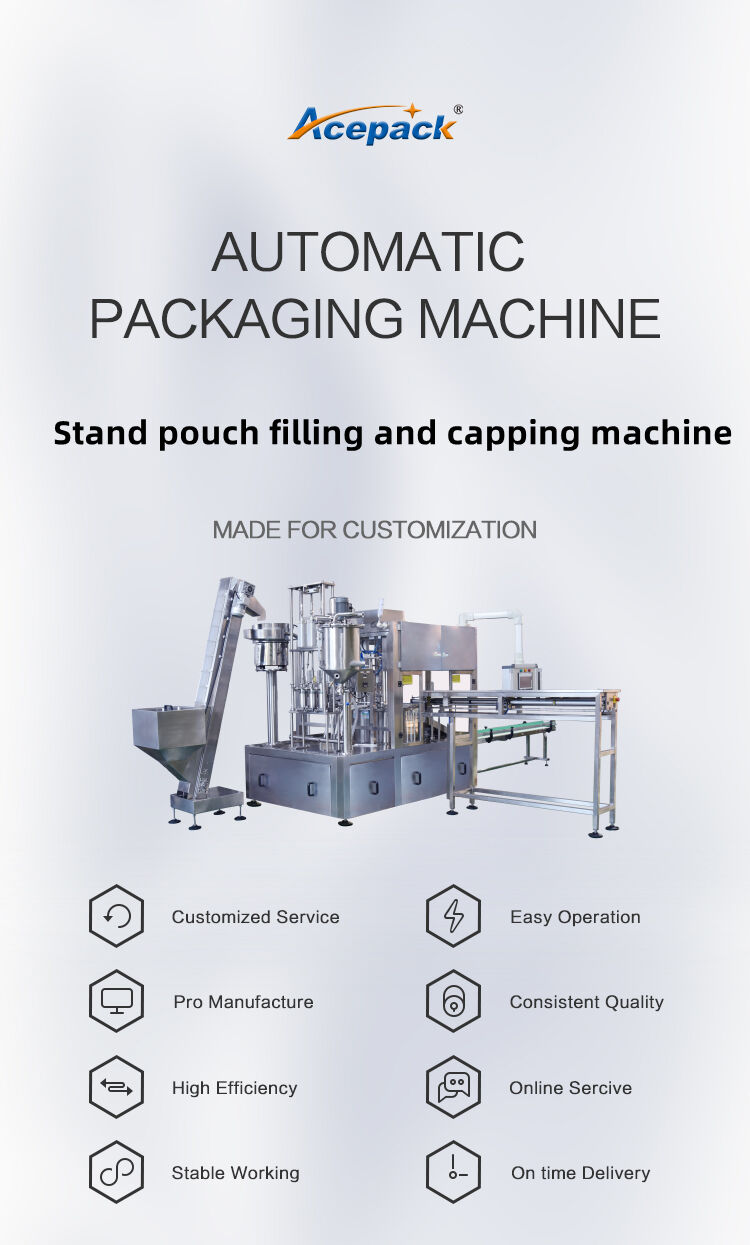 Fully automatic FC series spouted stand up sachet filling and capping machine details