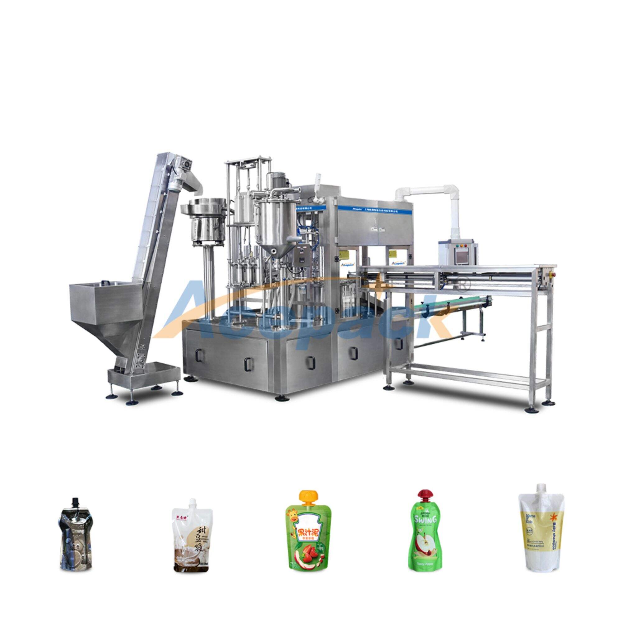 Fully automatic FC series spouted stand up sachet filling and capping machine