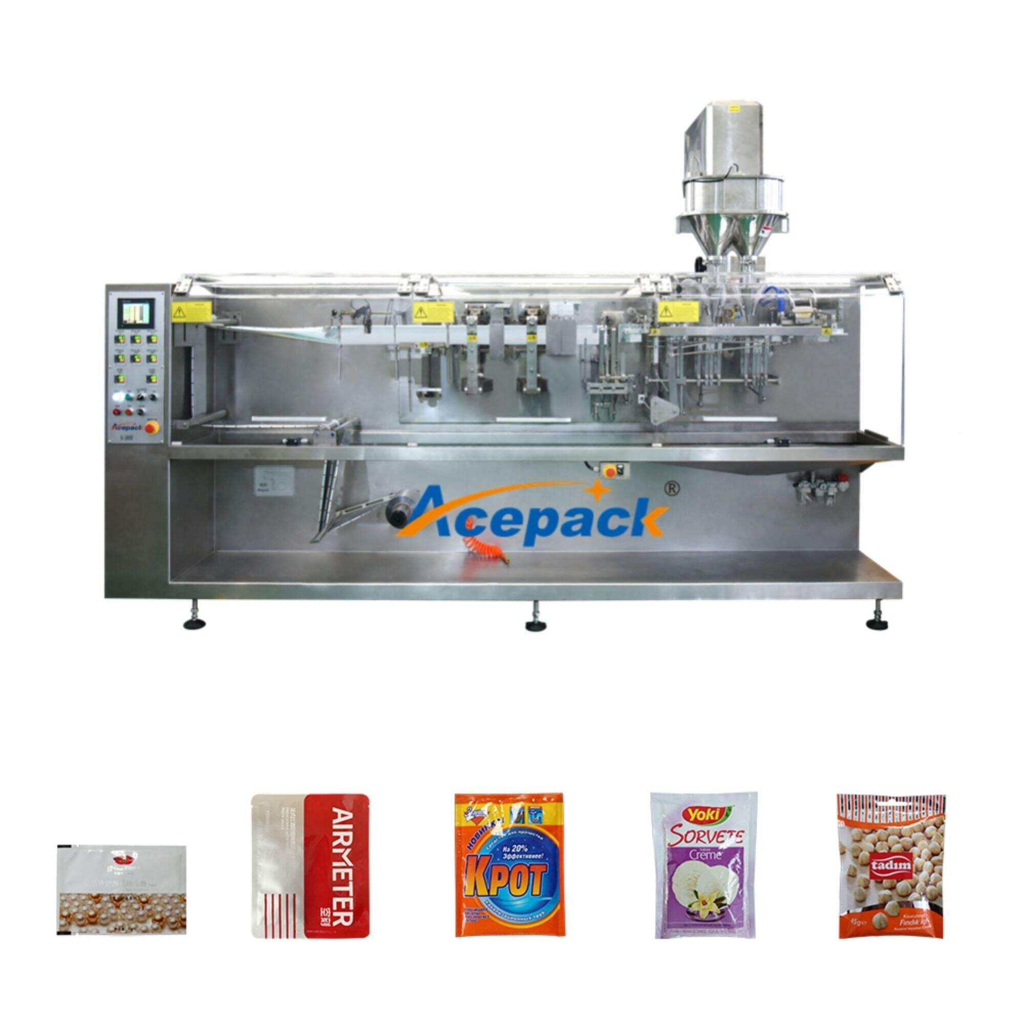 S-180D Roll film sachet packing double outlet packing liquid filling food packing machine