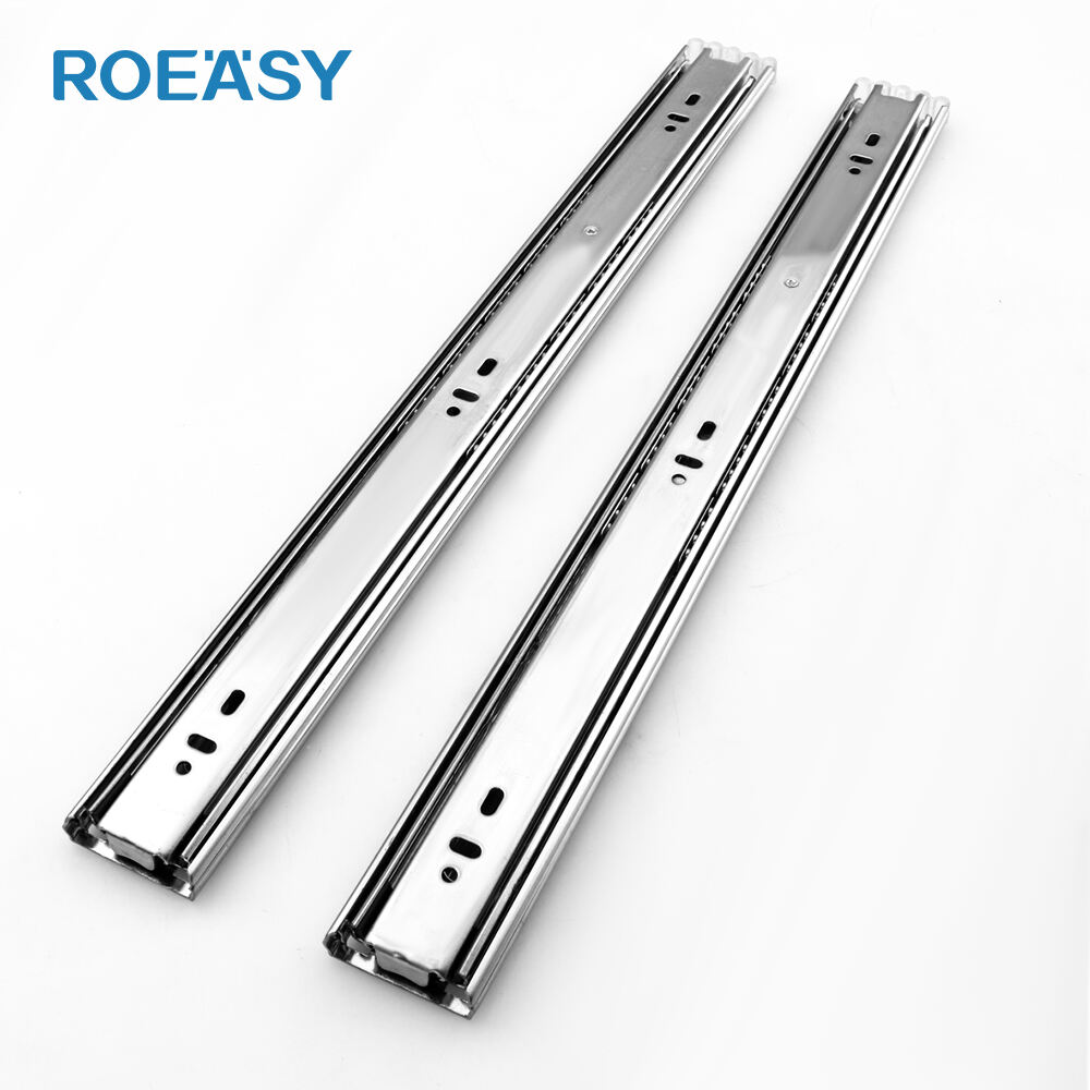 ROEASY 4515 kitchen cabinet drawer rail MONSOON Stainless Steel 3-Fold Full Extension Ball Bearing Drawer Slide For Cabinet Accessories