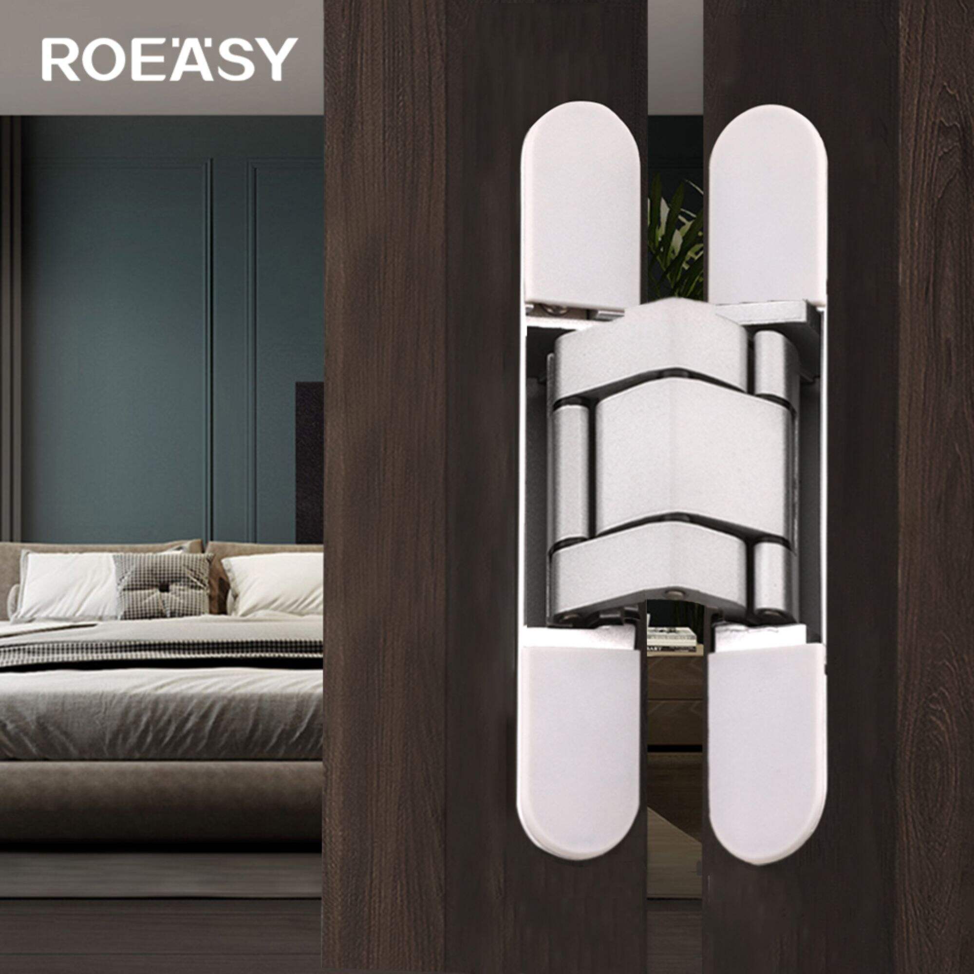 Roeasy 601HS 3D регулируеми на 180 градуса сребърни невидими скрити скрити панти за врати